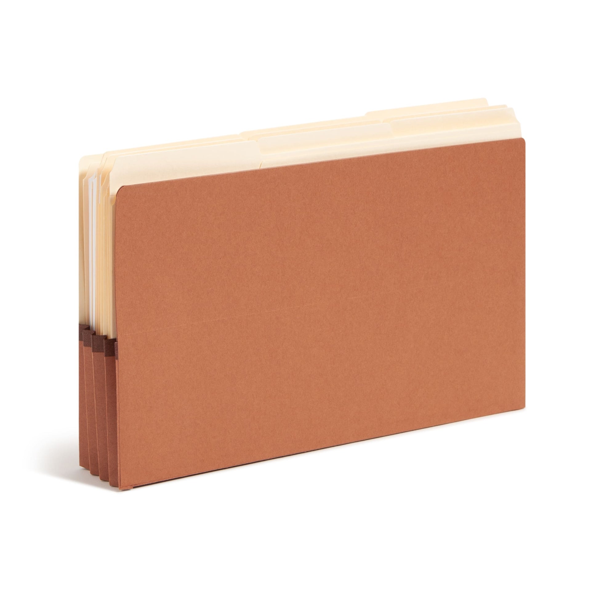 Reinforced End Tab File Pockets, 4 inch High Tab, 3-1/2 inch Expansion, Redrope Color, Legal Size, Set of 10, 30086486746244