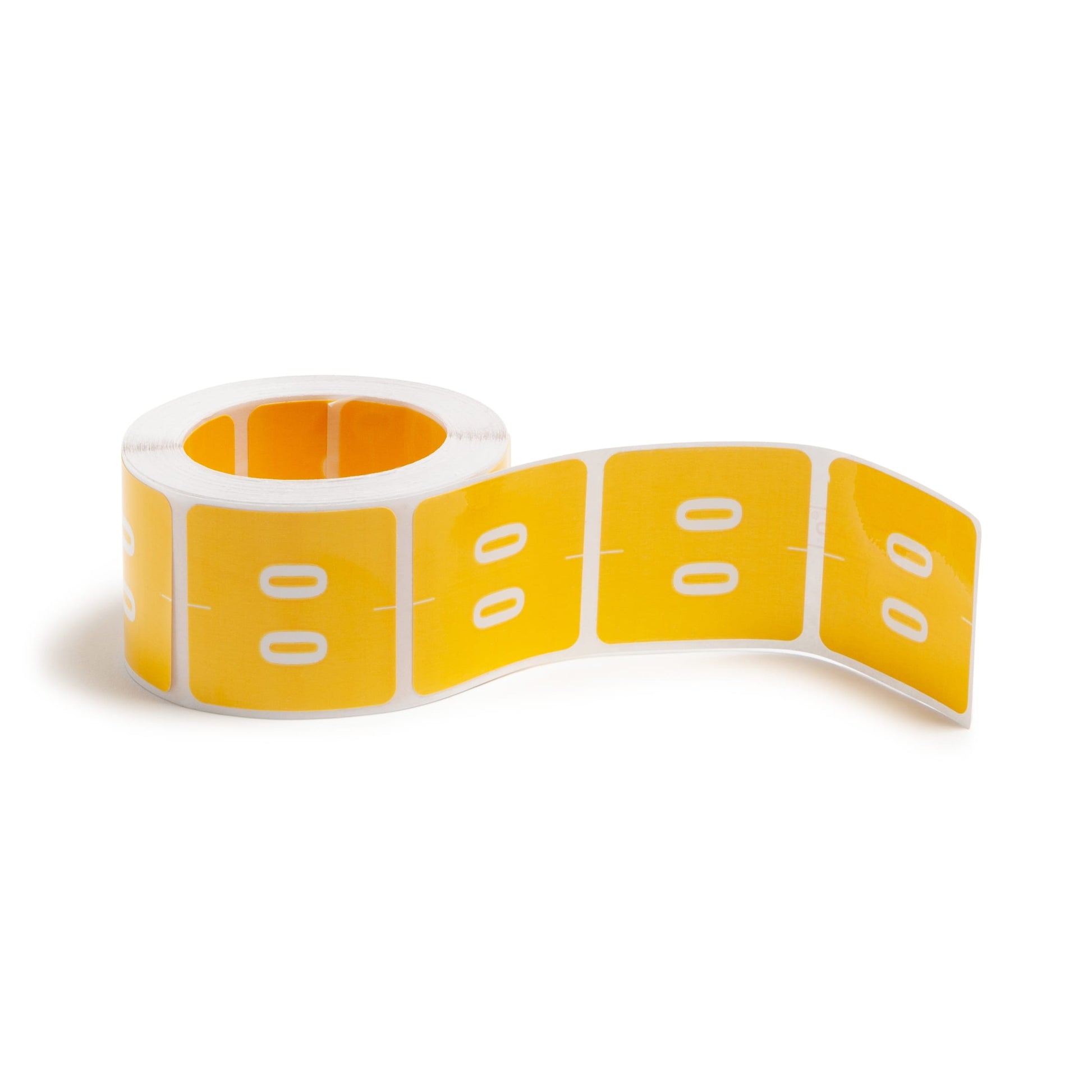 DCC Color-Coded Numeric Labels - Rolls, Yellow Color, 1-1/2" X 1-1/2" Size, Set of 250, 086486674201
