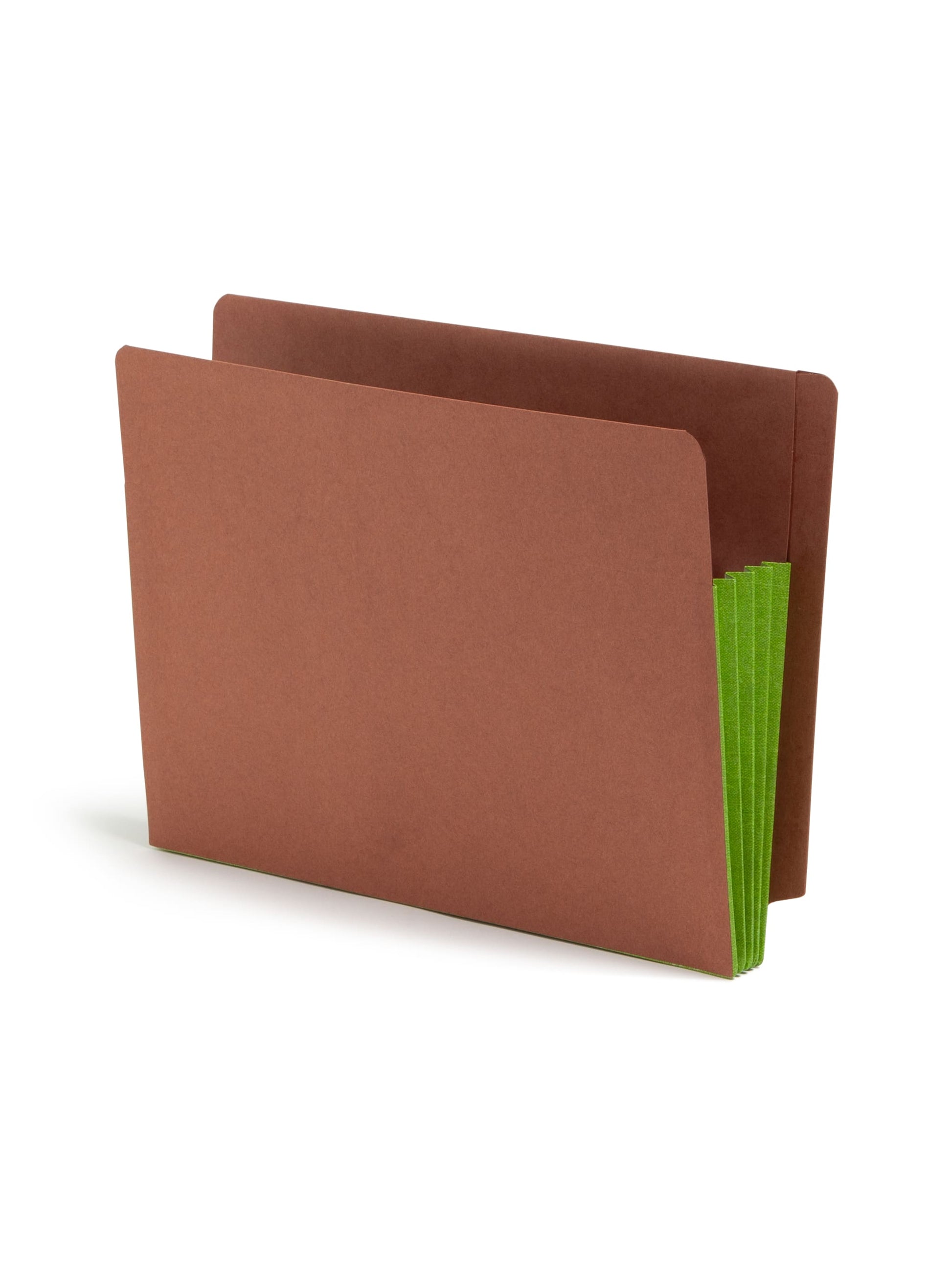 Reinforced End Tab File Pockets, Straight-Cut Tab, 3-1/2 inch Expansion, Green Color, Extra Wide Letter Size, Set of 10, 30086486736801