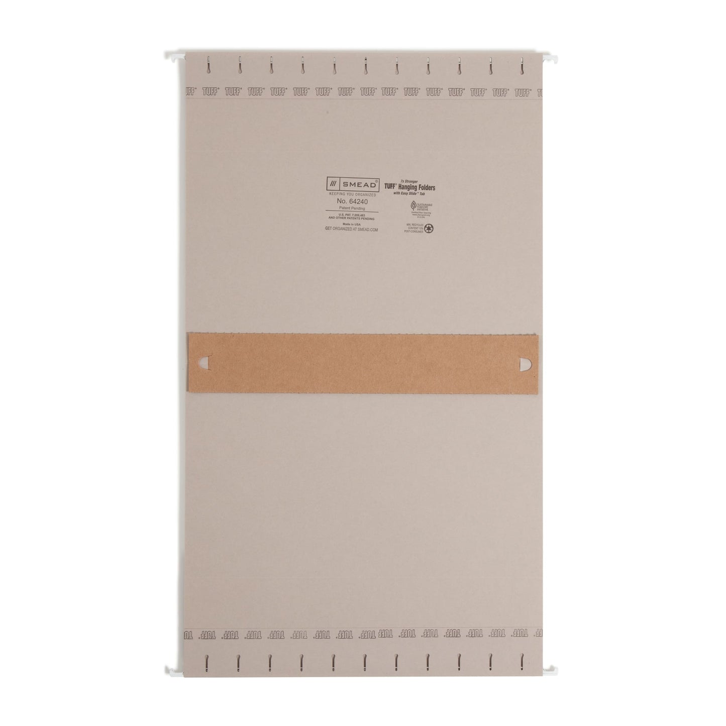 TUFF® Hanging Box Bottom File Folders with Easy Slide® Tabs, 2 inch Expansion, Gray Color, Letter Size, Set of 1, 086486642408