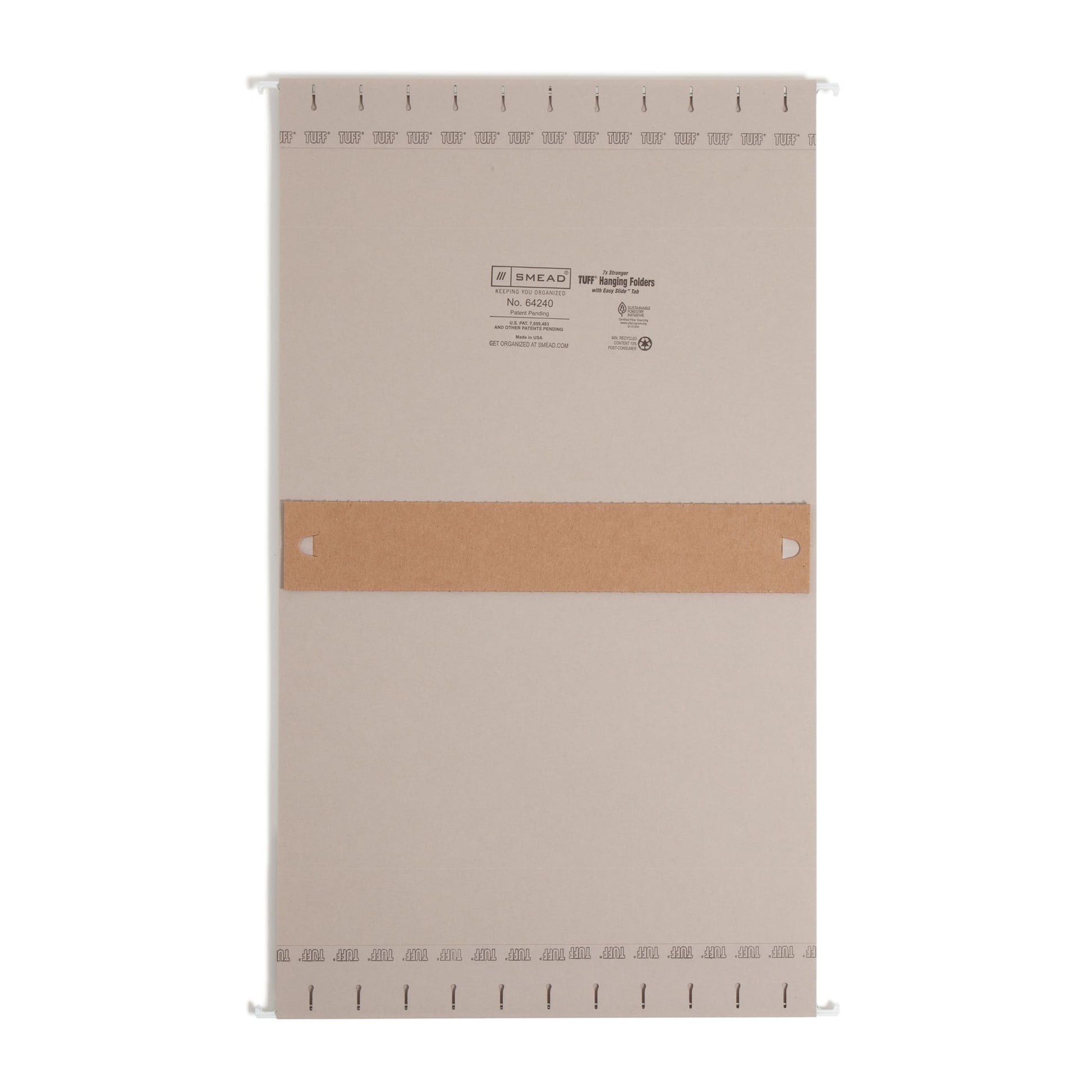 TUFF® Hanging Box Bottom File Folders with Easy Slide® Tabs, 2 inch Expansion, Gray Color, Letter Size, Set of 1, 086486642408