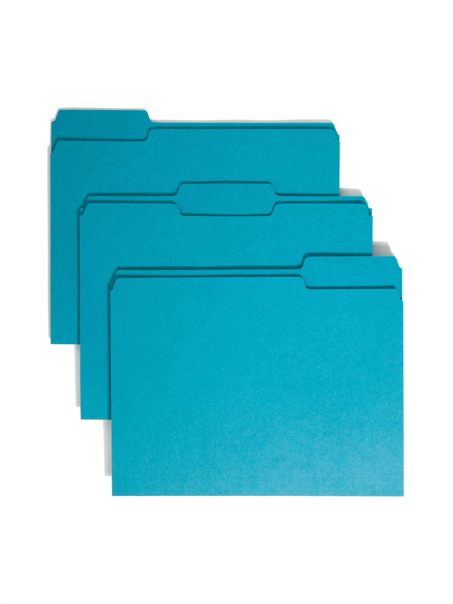 Standard File Folders, 1/3-Cut Tab, Teal Color, Letter Size, Set of 100, 086486131438