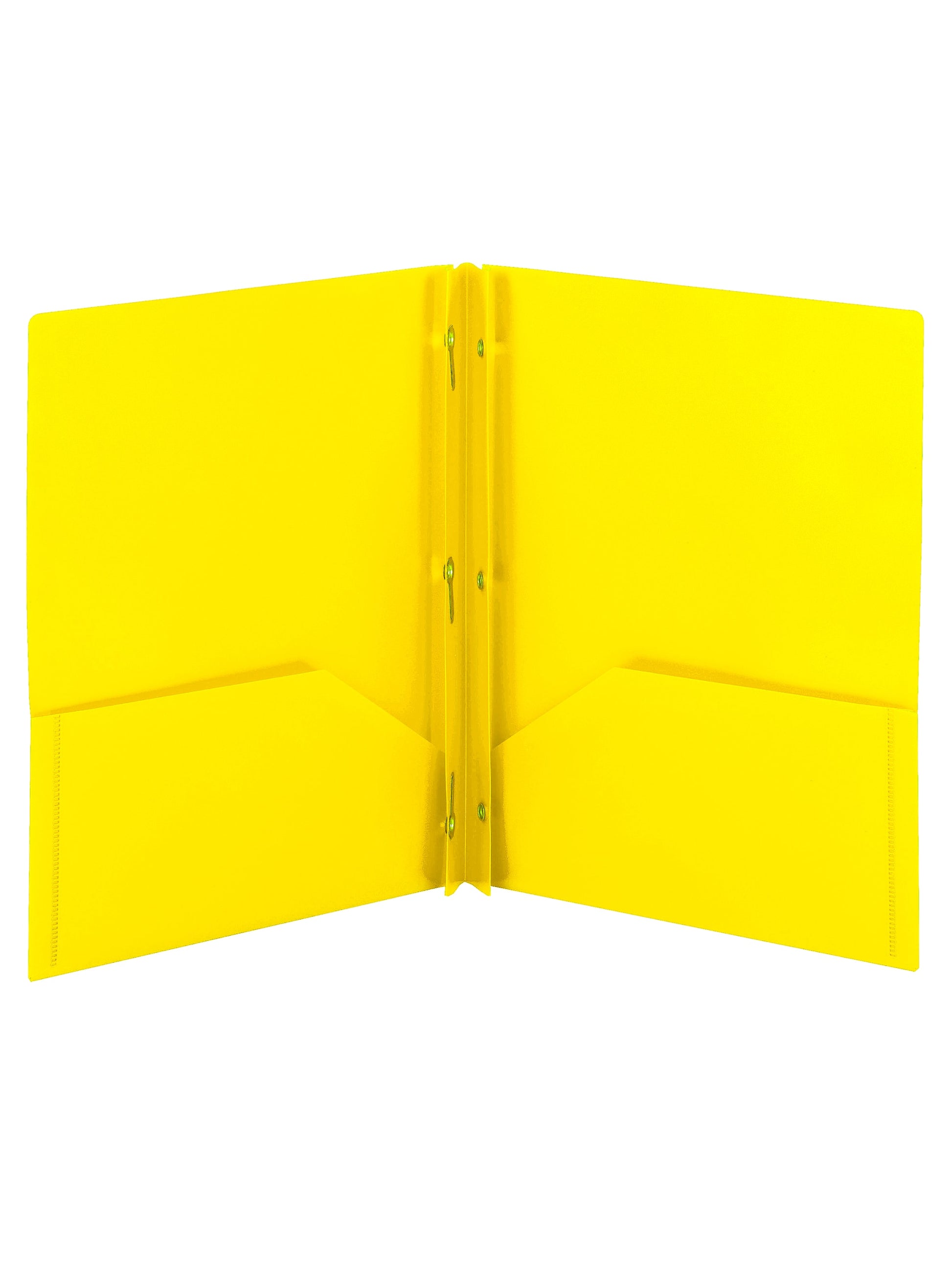 Poly Two-Pocket Folders with Fasteners, Yellow Color, Letter Size, Set of 1, 086486877336