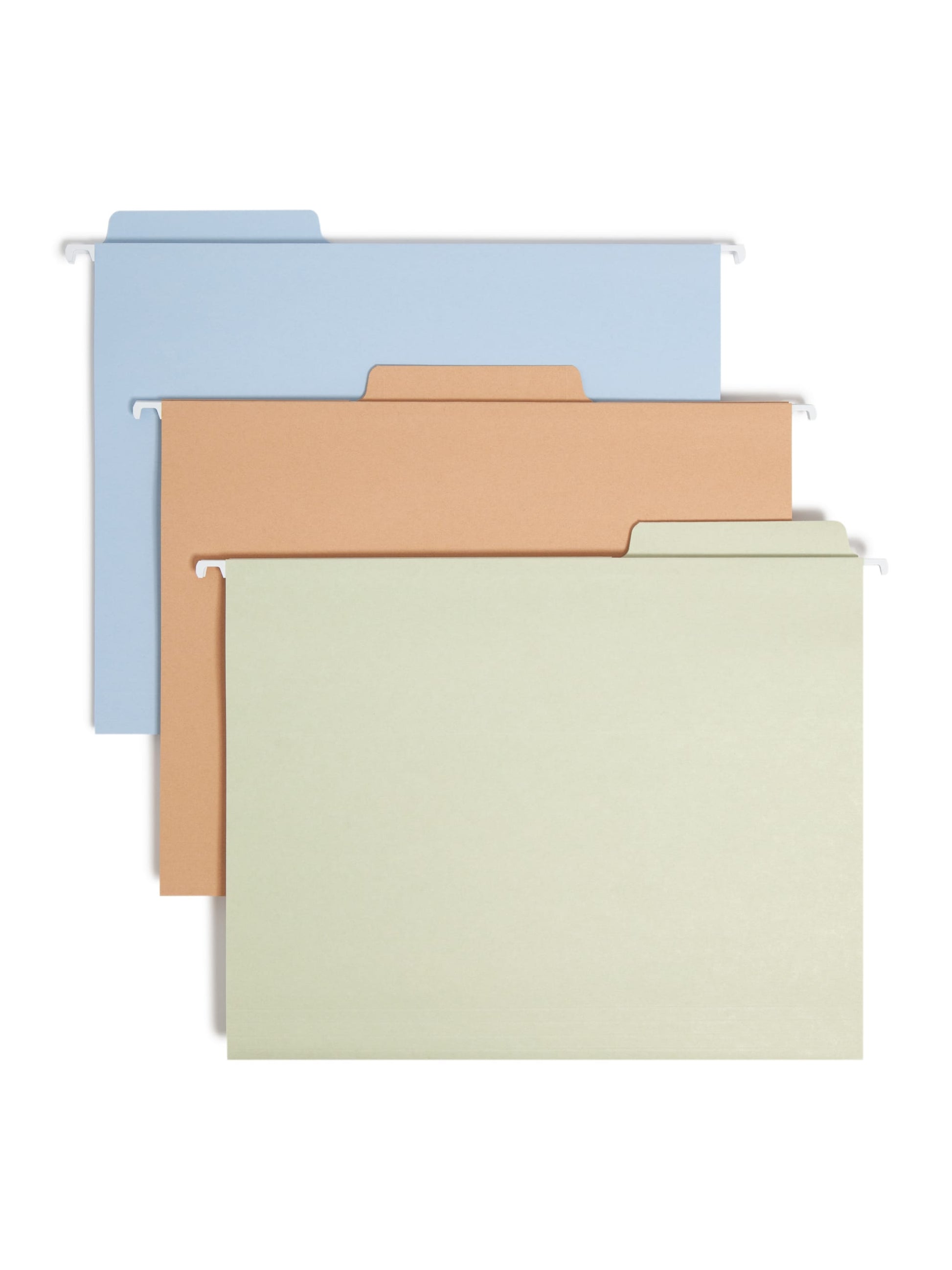 FasTab® Hanging File Folders, 1/3-Cut Tab, Assorted Pastels Color, Letter Size, Set of 18, 086486640541