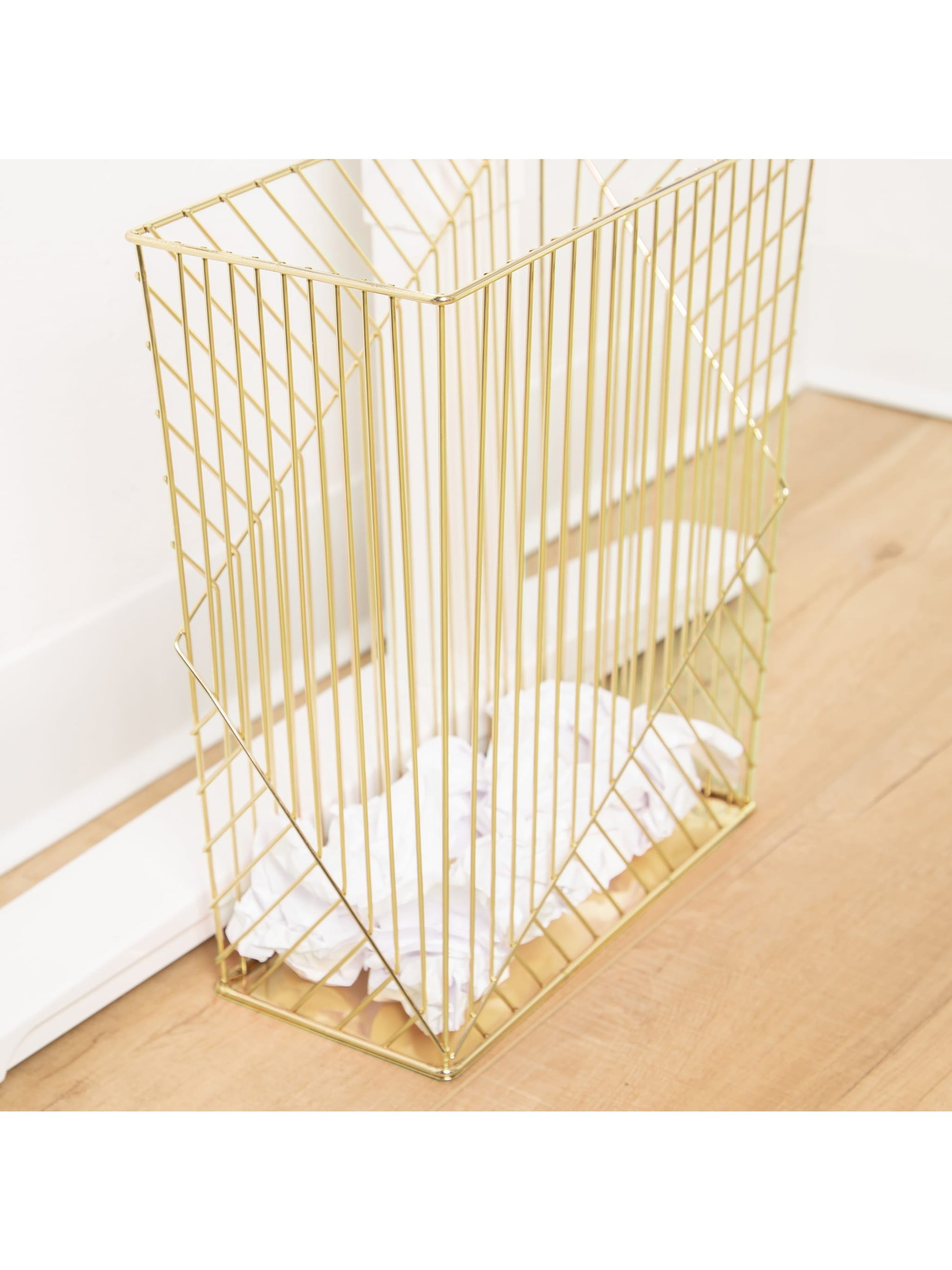 Vena Waste Basket, Vena, Gold, Gold, Set of 1, 843463132327