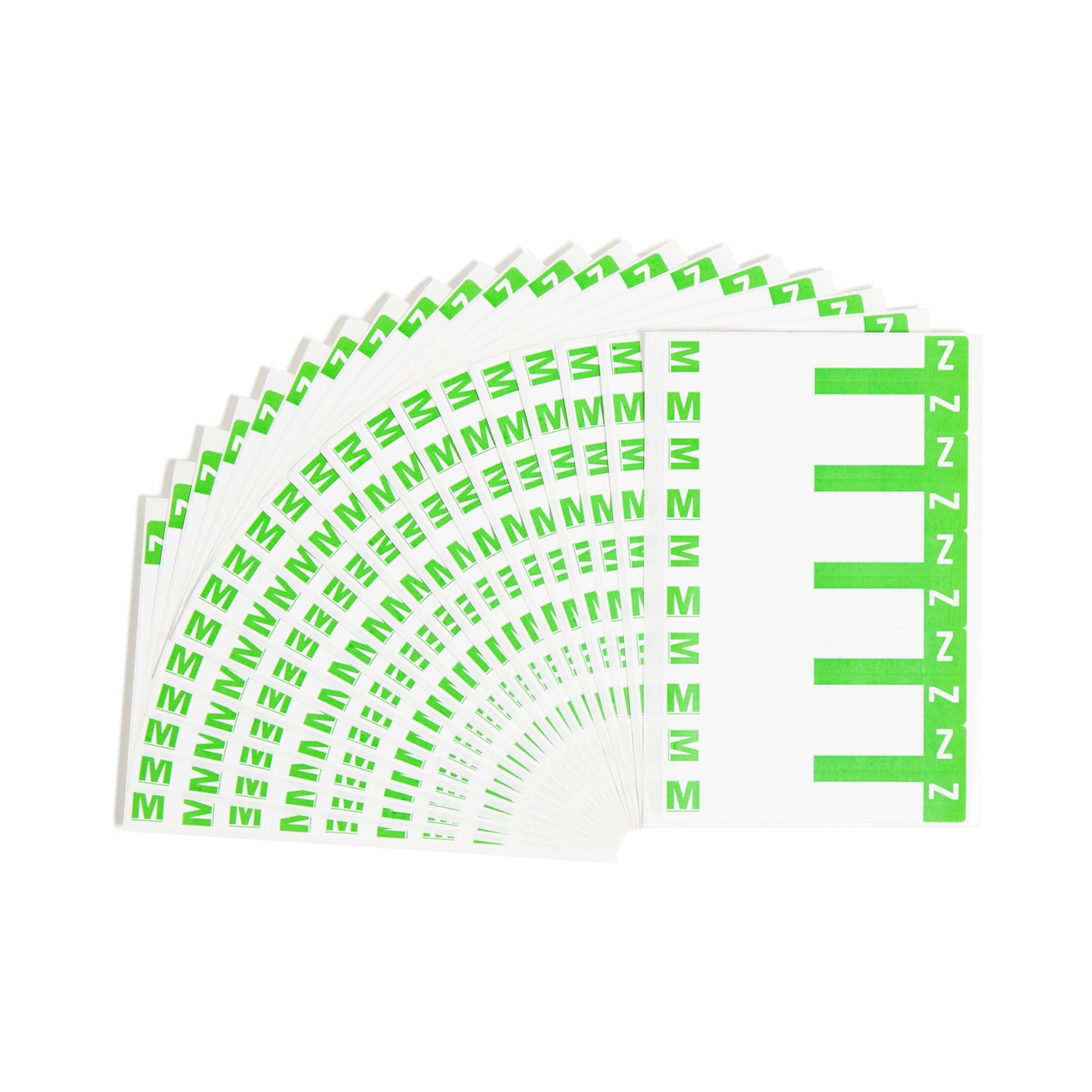 AlphaZ® NCC Color-Coded Name Labels - Sheets, Light Green Color, 3-5/8" X 1-5/32" Size, Set of 100, 086486671644