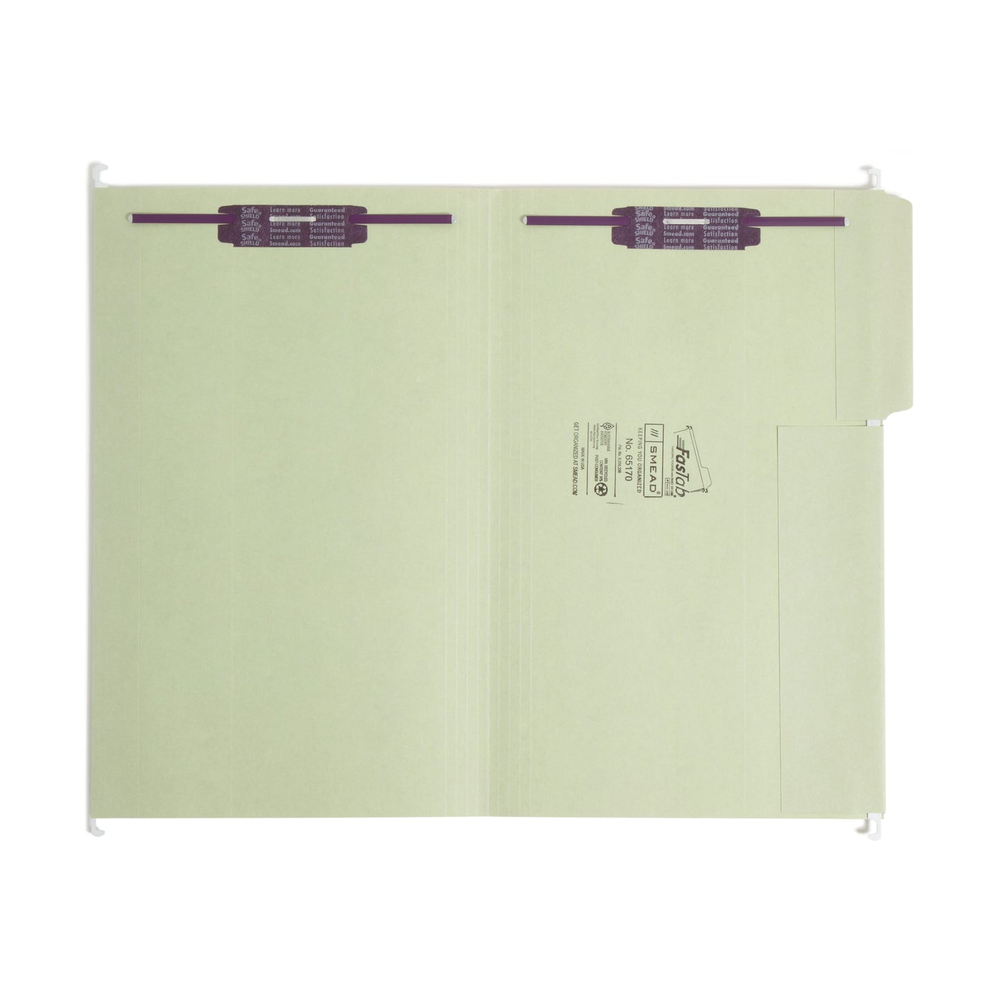 FasTab®/SafeSHIELD® Hanging File Fastener Folders, 1/3-Cut Tab, Moss Green Color, Legal Size, Set of 1, 086486651707