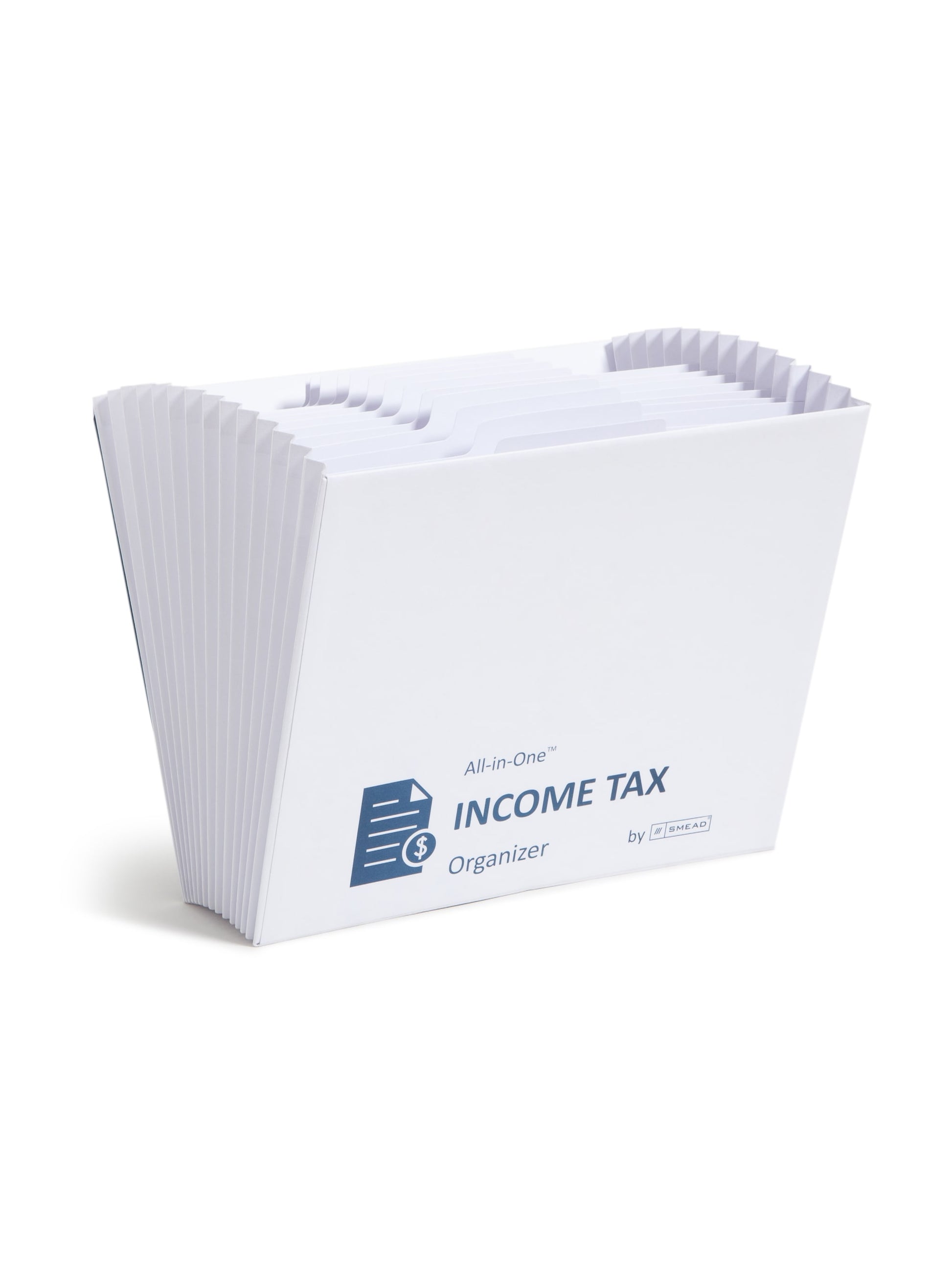 All-in-One Income Tax Organizer, 12 Pockets, White Color, Letter Size, Set of 1, 086486706605