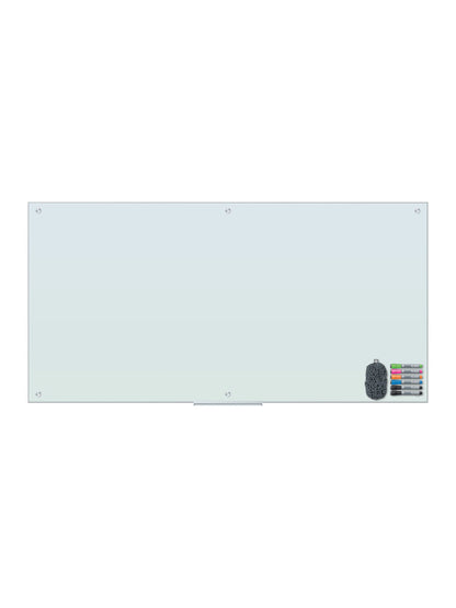 (Special Buy) U Brands Frameless Magnetic Glass Dry Erase Board, 72" x 36" Frosted White (Actual Size 70" x 35")