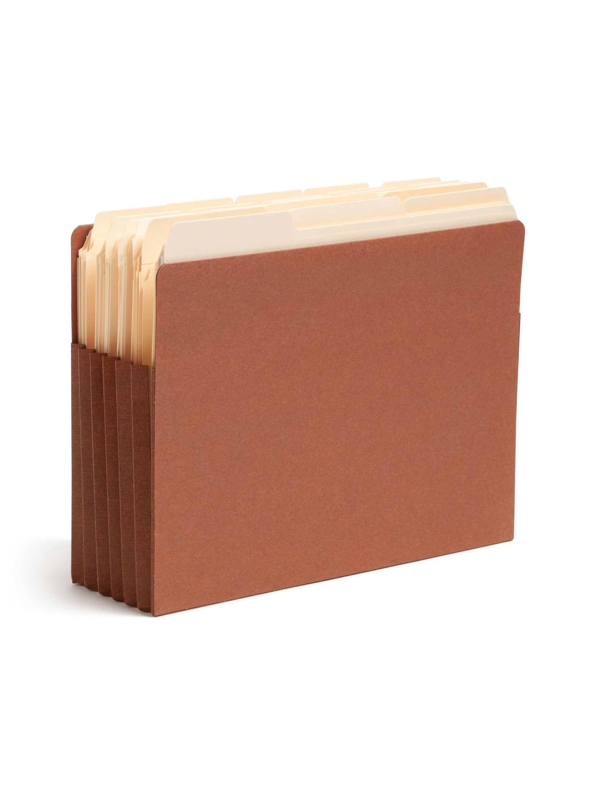 TUFF® Extra-Wide Reinforced End Tab File Pockets, Straight-Cut Tab, 5-1/4 inch Expansion, Redrope Color, Extra Wide Letter Size, Set of 10, 30086486737907