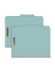 Pressboard Classification File Folders, 1 Divider, 2 inch Expansion, Blue Color, Letter Size, Set of 10, 30086486137219