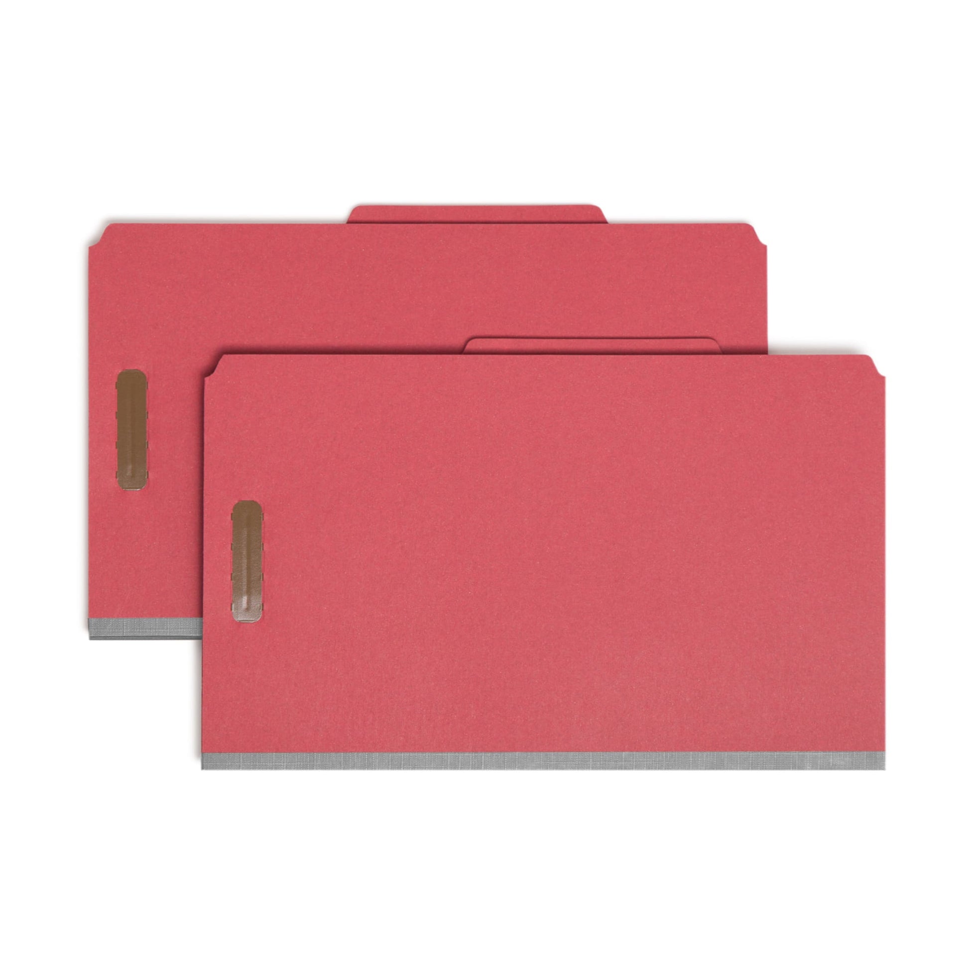 Pressboard Classification File Folders, 2 Dividers, 2 inch Expansion, Red Color, Letter Size, Set of 5, 086486140546