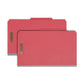 Pressboard Classification File Folders, 2 Dividers, 2 inch Expansion, Red Color, Letter Size, Set of 5, 086486140546