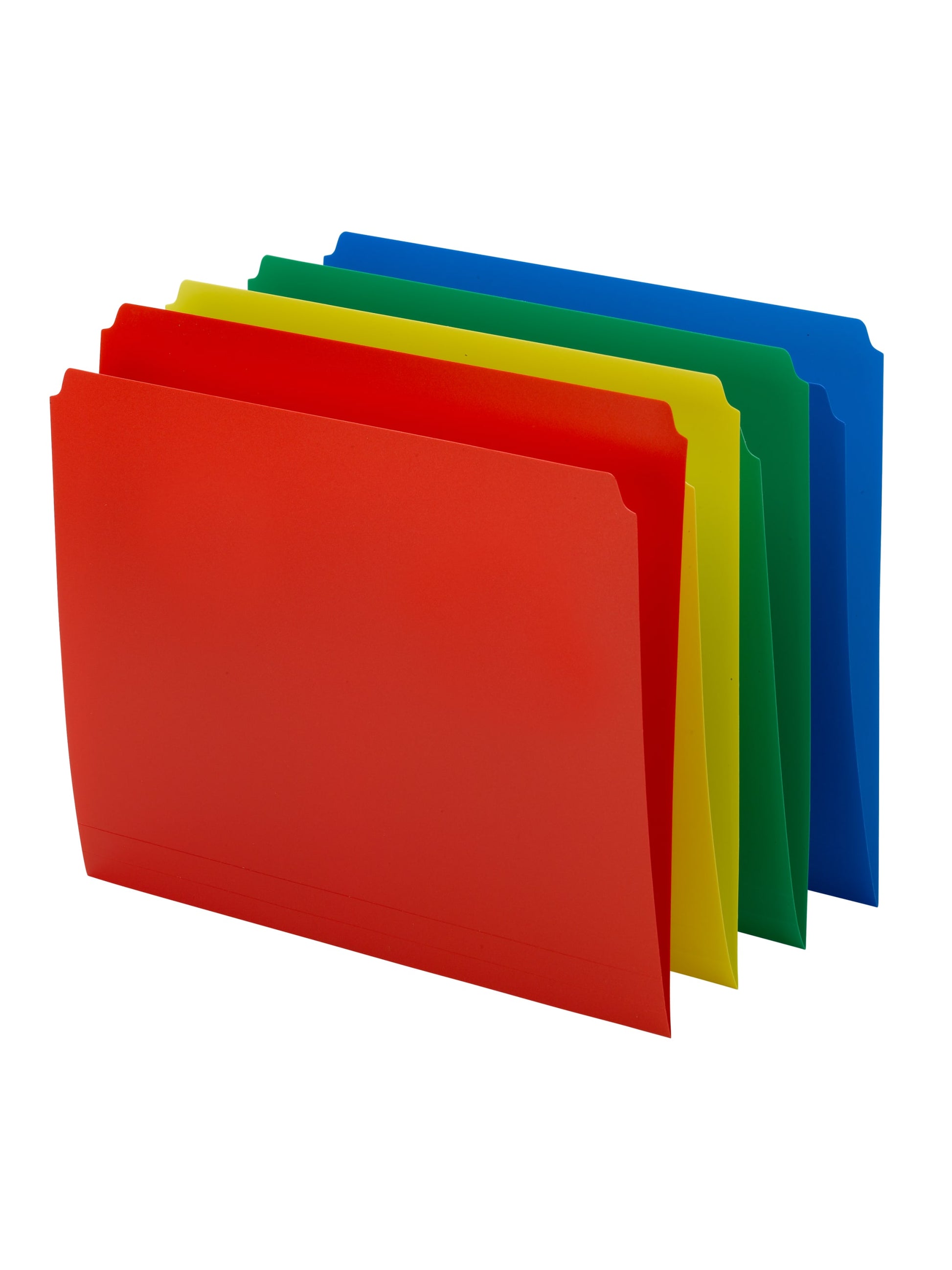 Poly File Folders, Straight-Cut Tab, Assorted Colors Color, Letter Size, Set of 1, 086486120098
