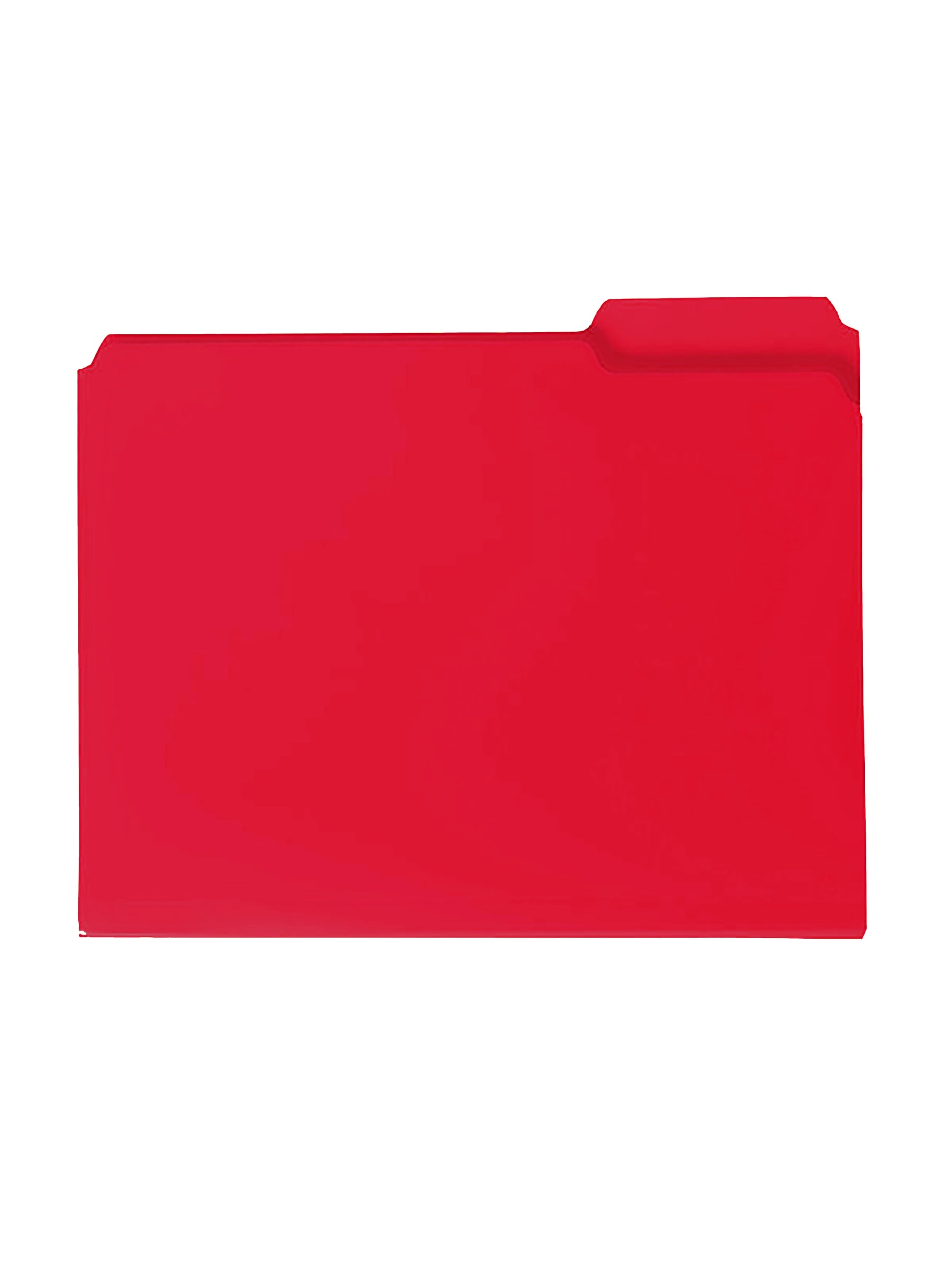 Poly File Folders, 1/3-Cut Tab, Red Color, Letter Size, Set of 24, 086486105019