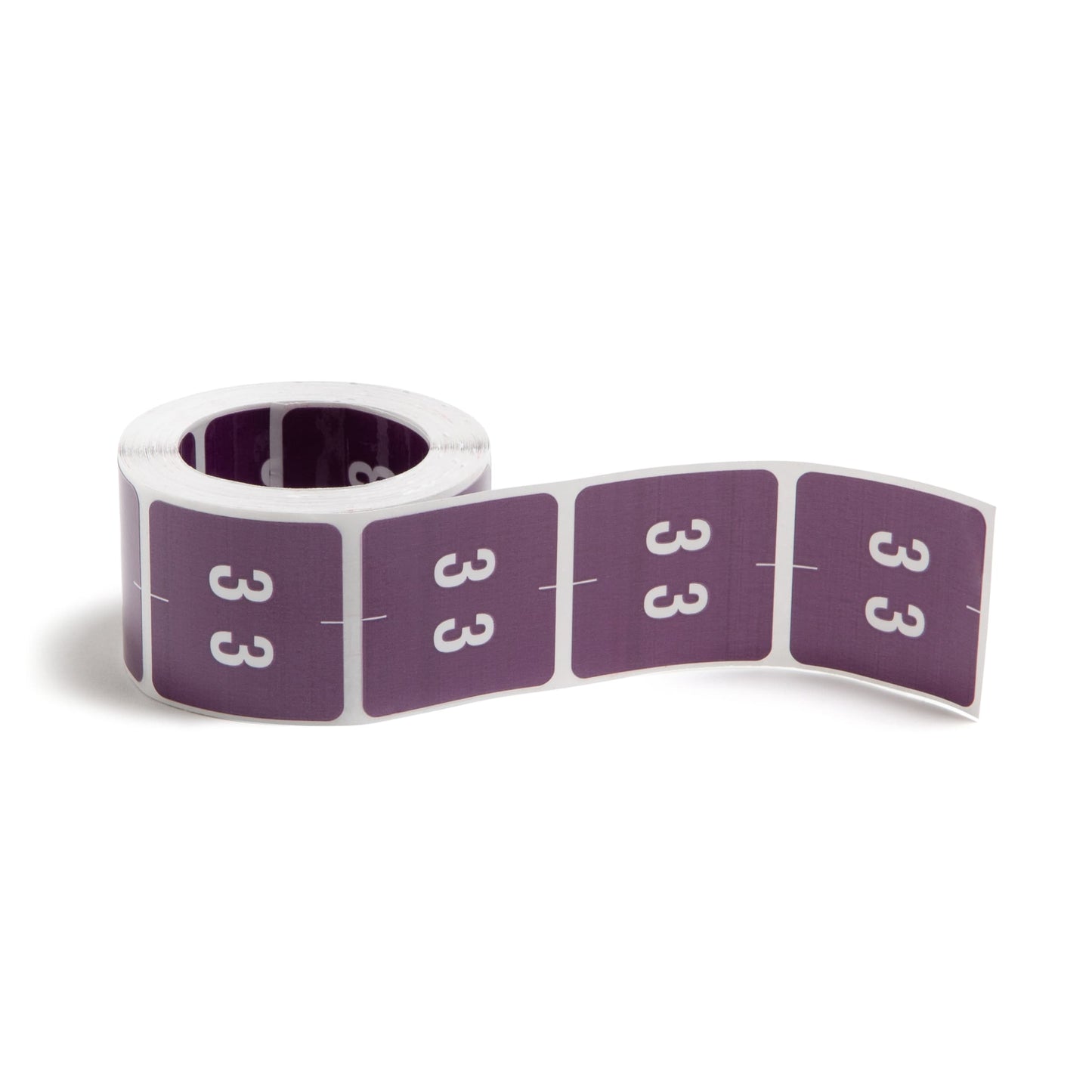 DCC Color-Coded Numeric Labels - Rolls, Purple Color, 1-1/2" X 1-1/2" Size, Set of 250, 086486674232