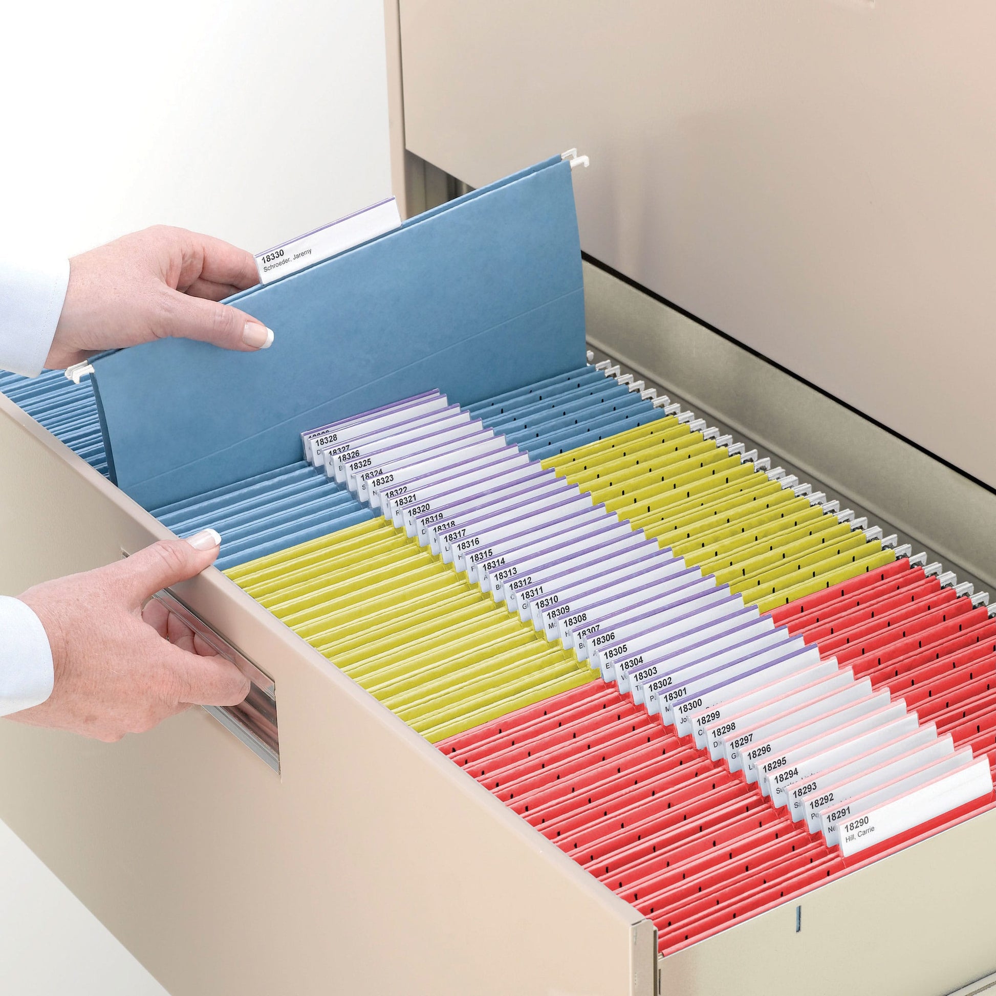 TUFF® Hanging File Folders with Easy Slide® Tabs, Assorted Colors Color, Letter Size, Set of 15, 086486640404