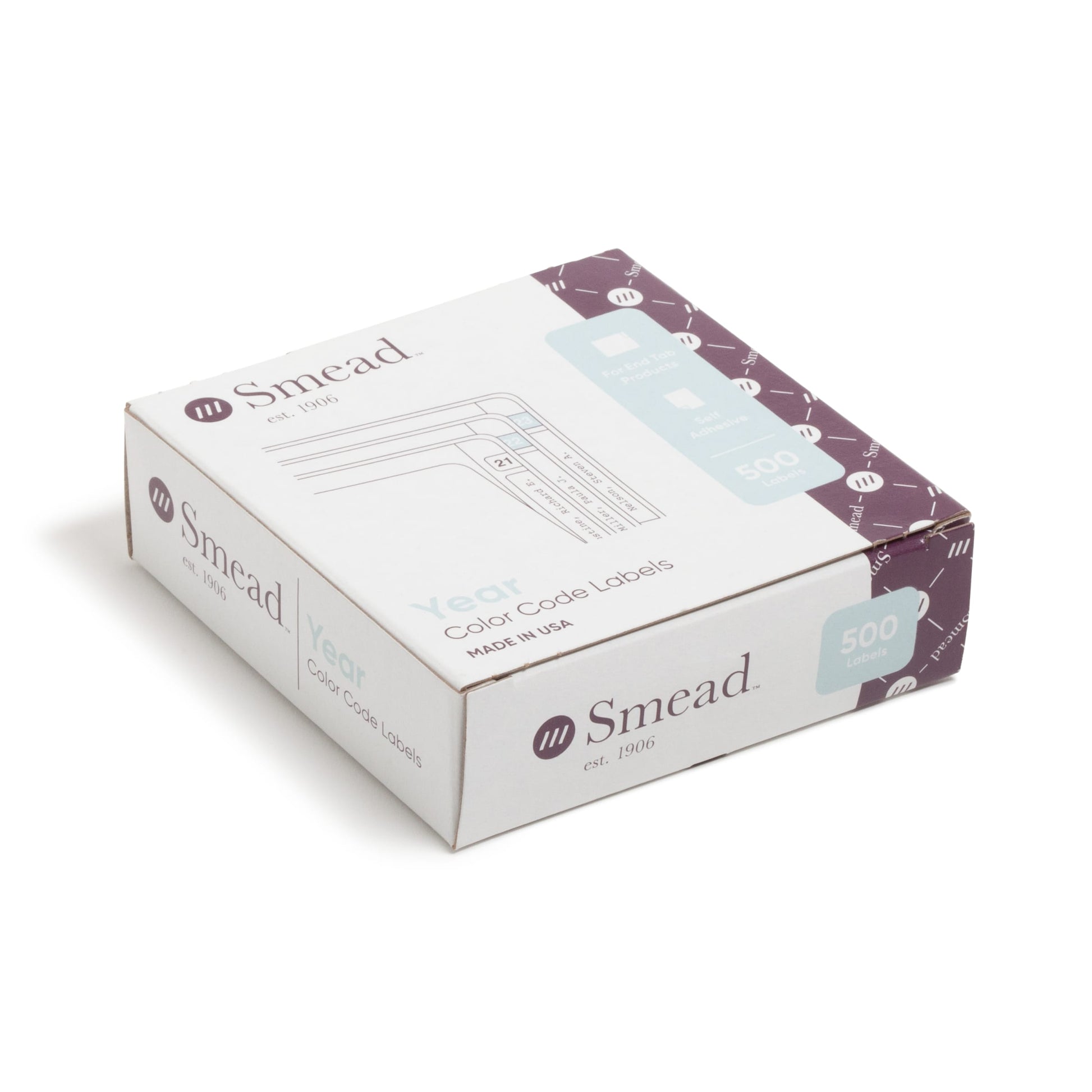 ETYJ Color-Coded Year Labels, White Color, 1-1/2" X 3/4" Size, Set of 500, 086486683272