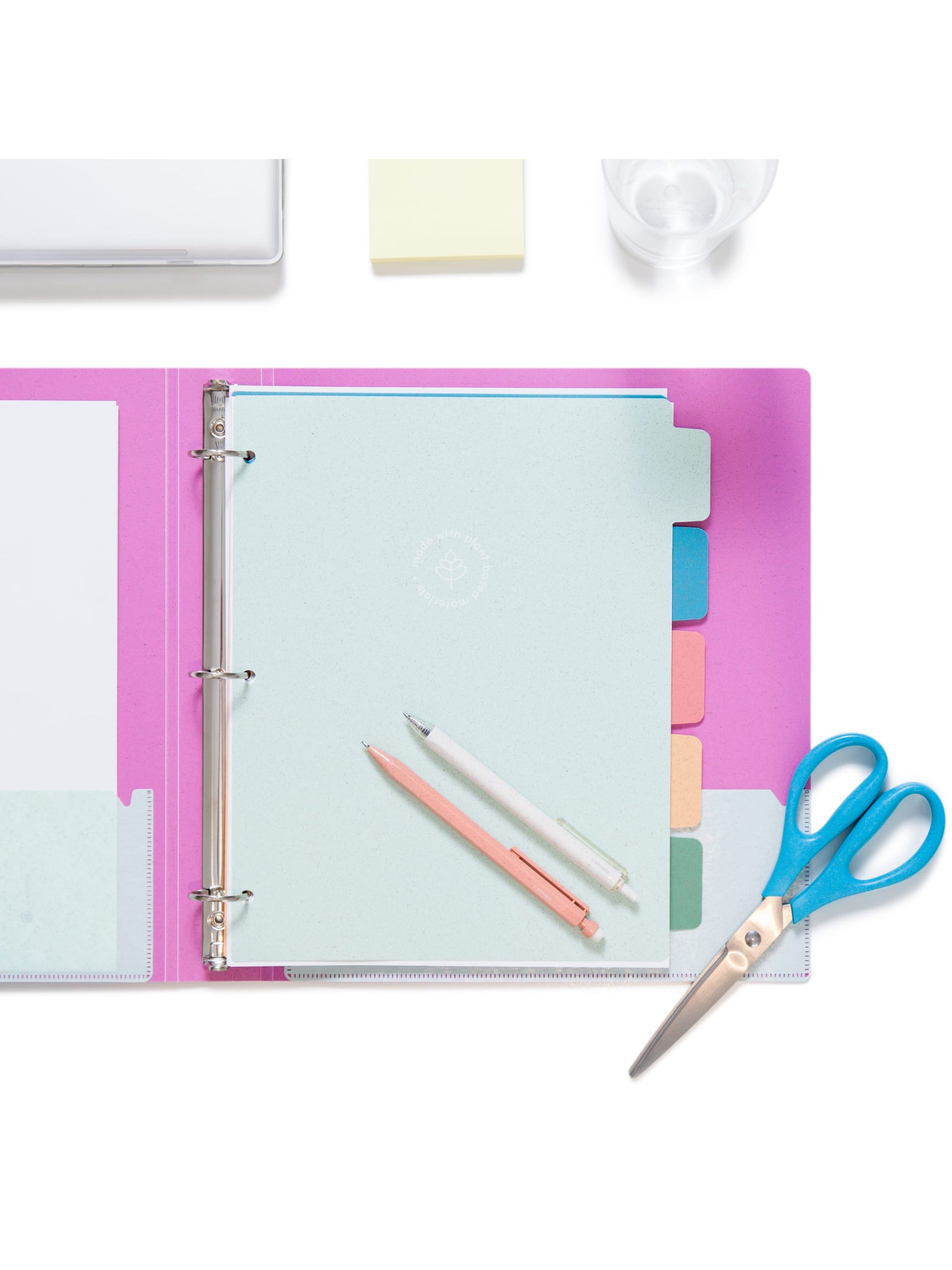 U-Eco Poly Binder with 5 Tab Dividers, U-Eco, 1/5 Cut, 2 Pockets, 5 Dividers, Orchid, Orchid, Set of 6, 843463166063