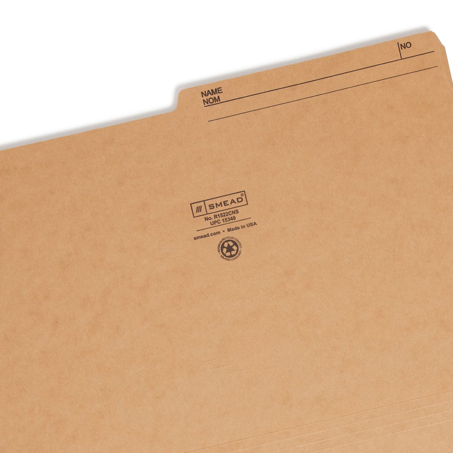 Reversible Printed Tab File Folders, 1/2-Cut Tab, 10 1/2 pt., Beige Color, Legal Size, Set of 100, 086486153409