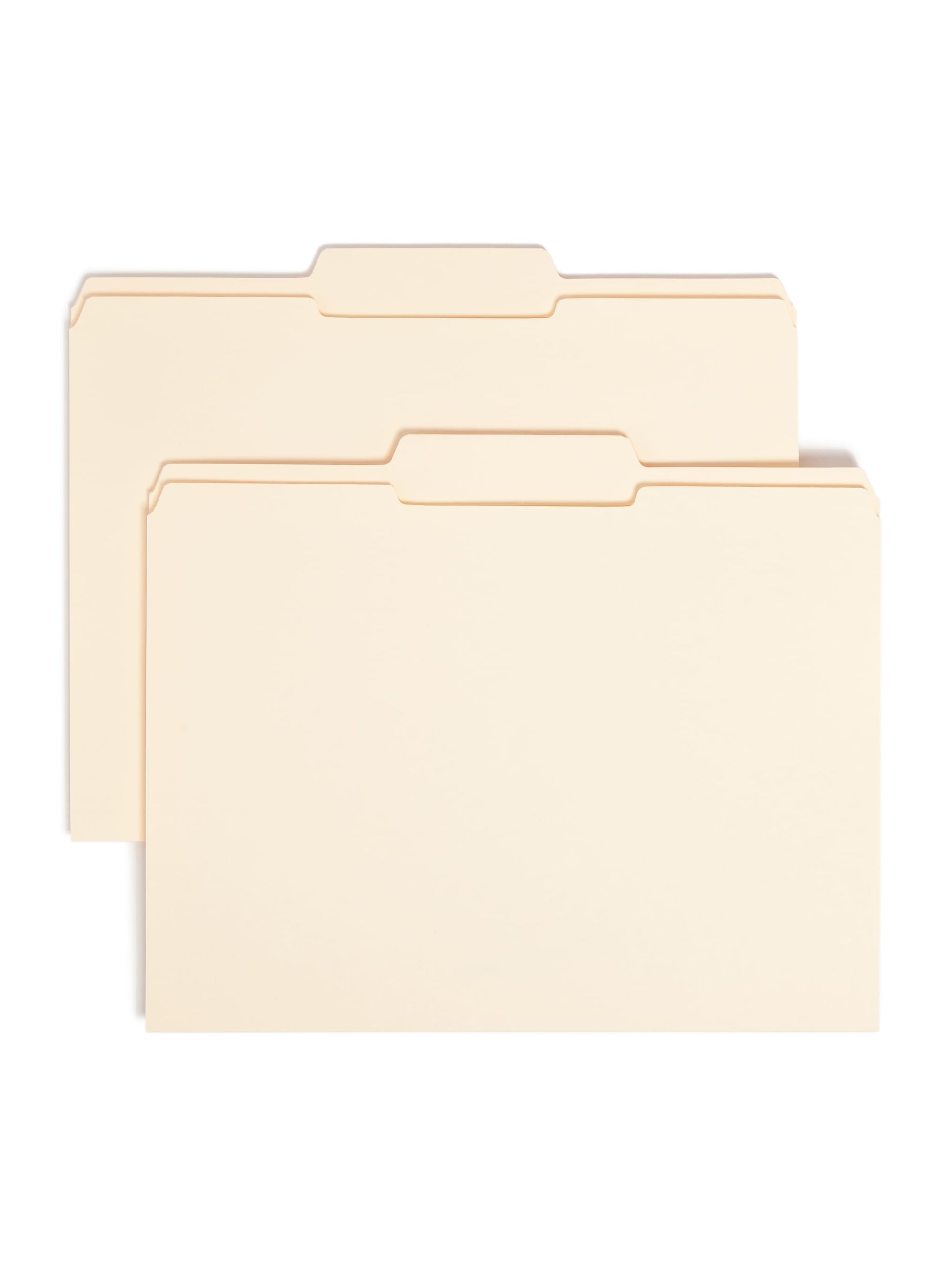 Reinforced Tab File Folders, 1/3-Cut Center Tab, Manila Color, Letter Size, Set of 100, 086486103367