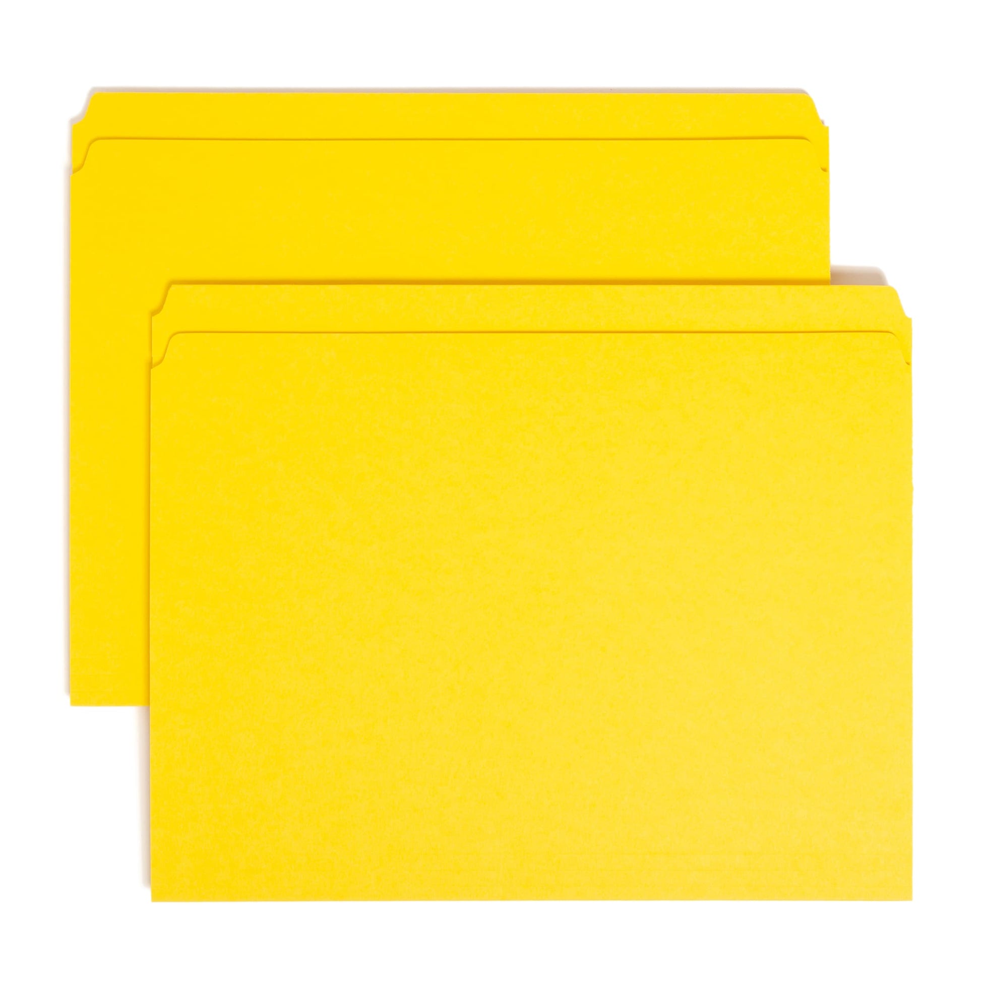 Reinforced Tab File Folders, Straight-Cut Tab, Yellow Color, Letter Size, Set of 100, 086486129107