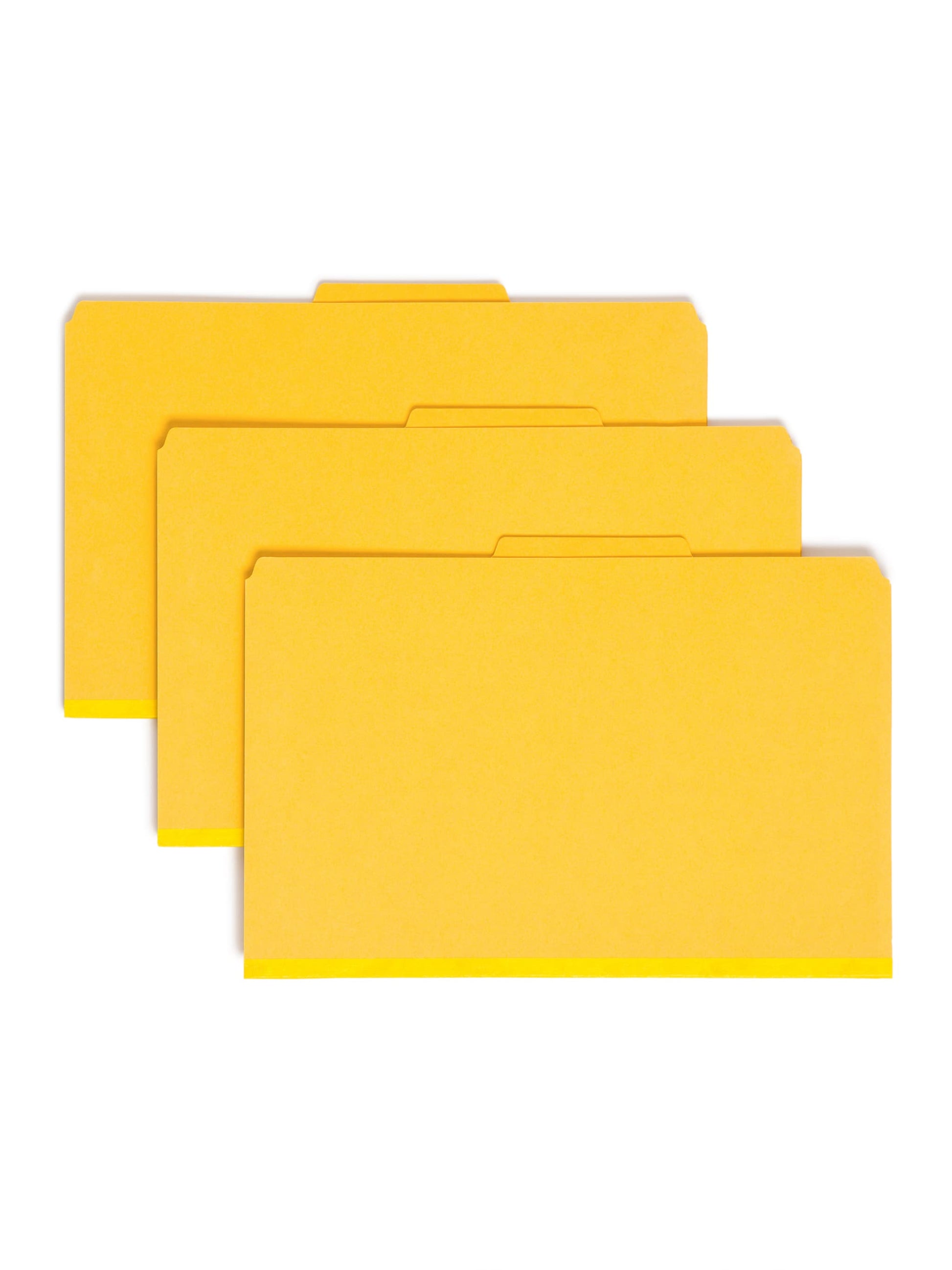 SafeSHIELD® Pressboard Classification File Folders, 3 Dividers, 3 inch Expansion, 2/5-Cut Tab, Yellow Color, Legal Size, Set of 0, 30086486190986