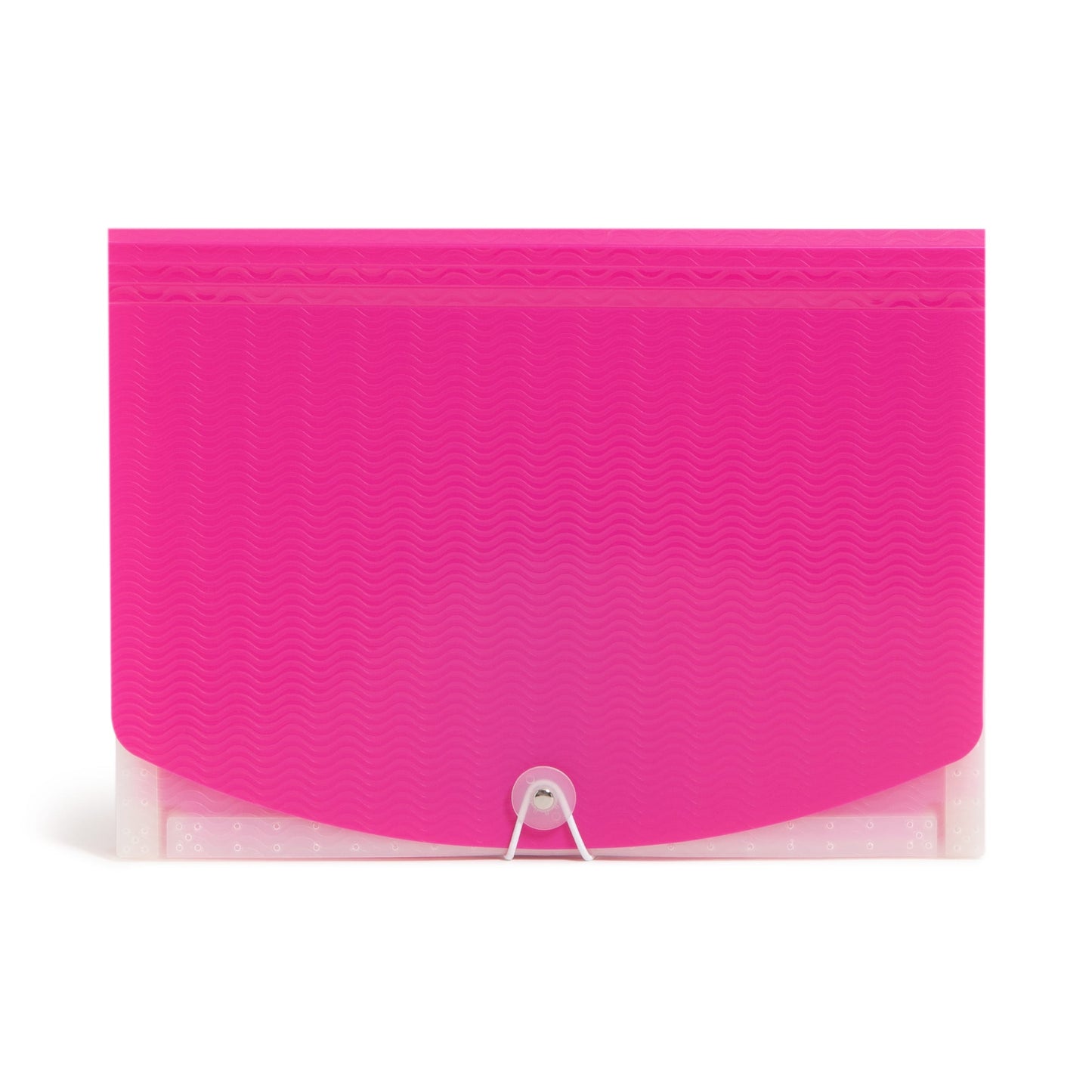 Poly Expanding Files with Flap, 6 Pockets, Wave Pattern, Pink Color, Letter Size, Set of 1, 086486708746