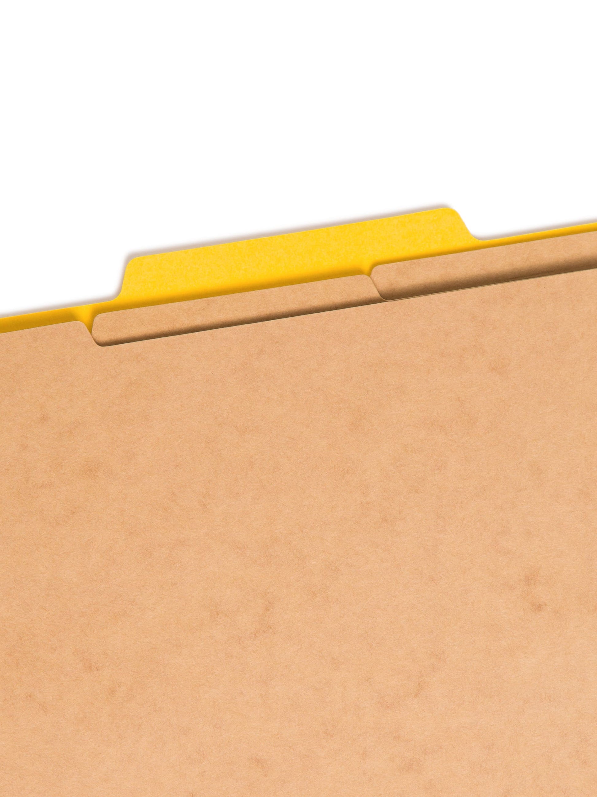SafeSHIELD® Pressboard Classification File Folders, 3 Dividers, 3 inch Expansion, 2/5-Cut Tab, Yellow Color, Letter Size, Set of 10, 30086486140981