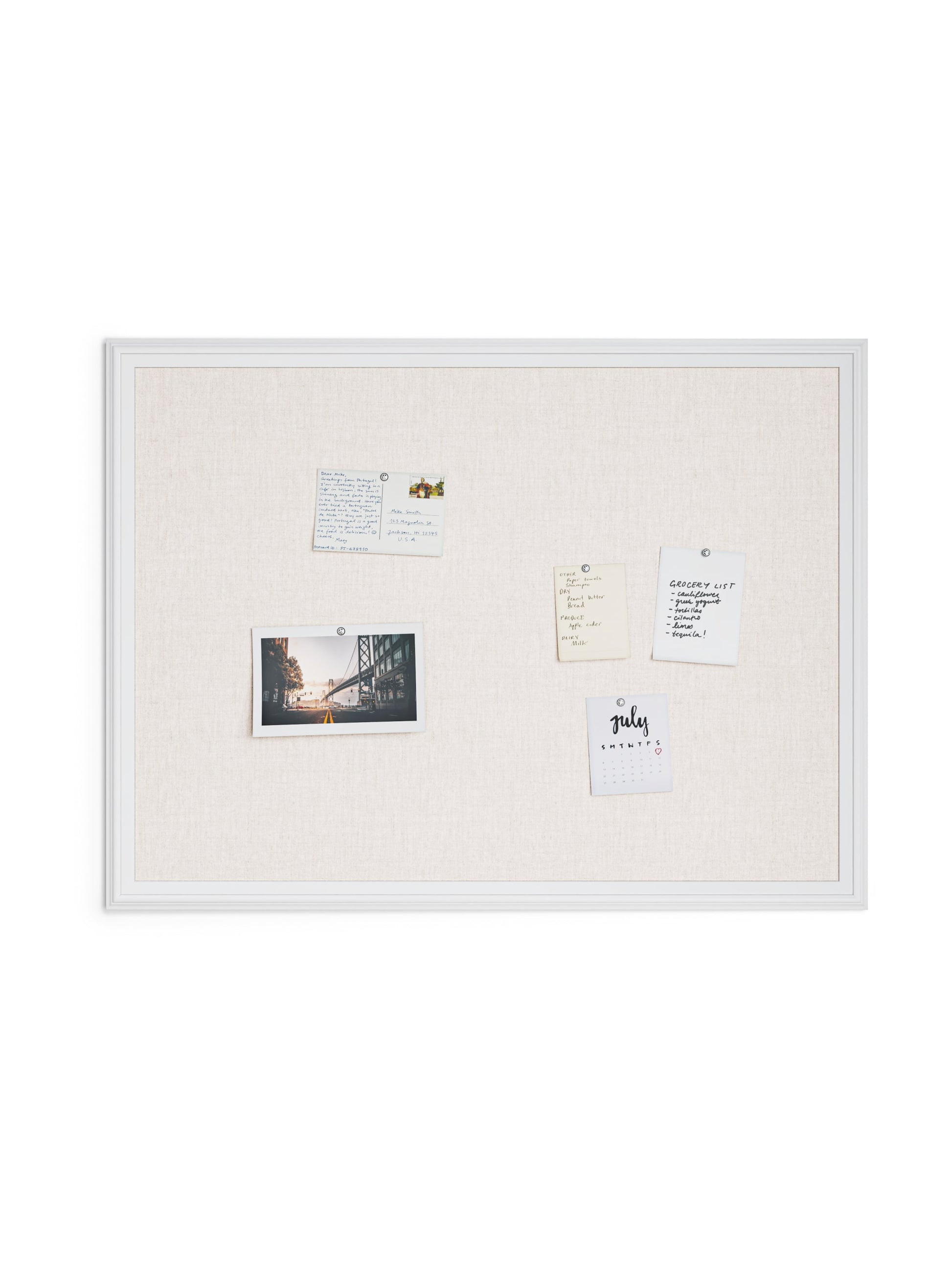 Decor Frame Linen Bulletin Board, White, Brown, 40" x 30", 3 x 2, Brown, 40" X 30" Size, Set of 1, 817894029174
