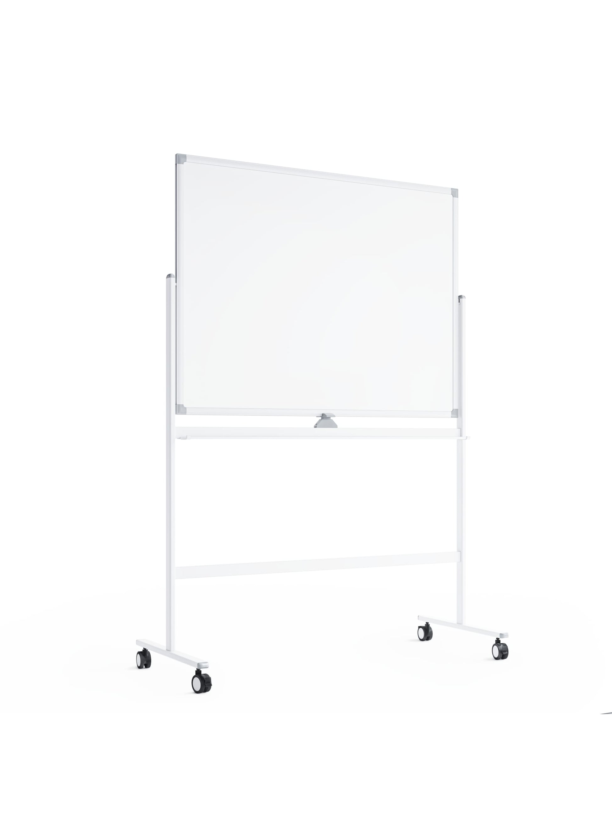 Double-Sided Dry Erase Rolling Easel, White, White, 47" x 35", 4 x 3, White, 47" X 35" Size, Set of 1, 843463145358