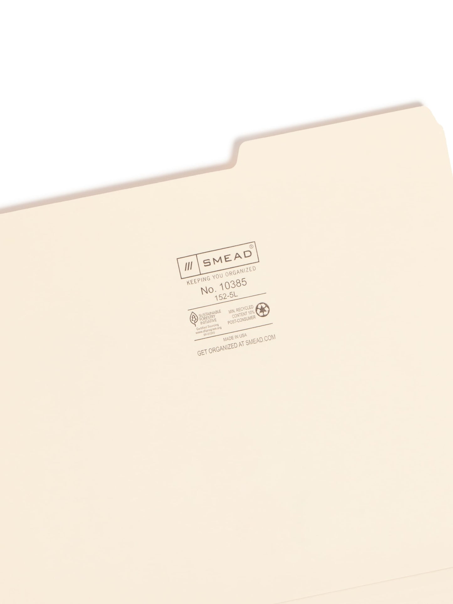 Standard File Folders, 2/5-Cut Right Tab, Manila Color, Letter Size, Set of 100, 086486103855