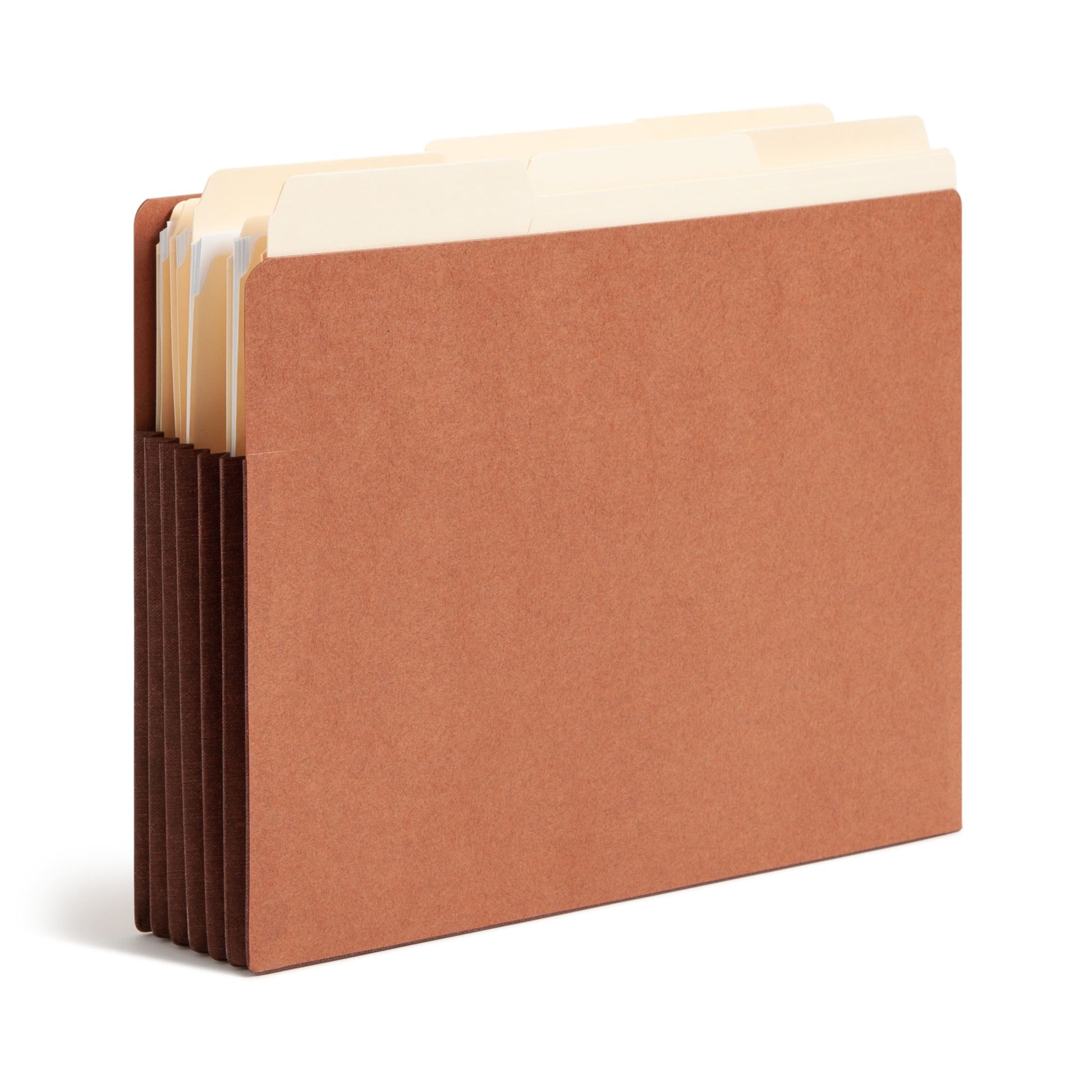 Reinforced End Tab File Pockets, Straight-Cut Tab, 5-1/4 inch Expansion, Dark Brown Color, Extra Wide Letter Size, Set of 10, 30086486736917