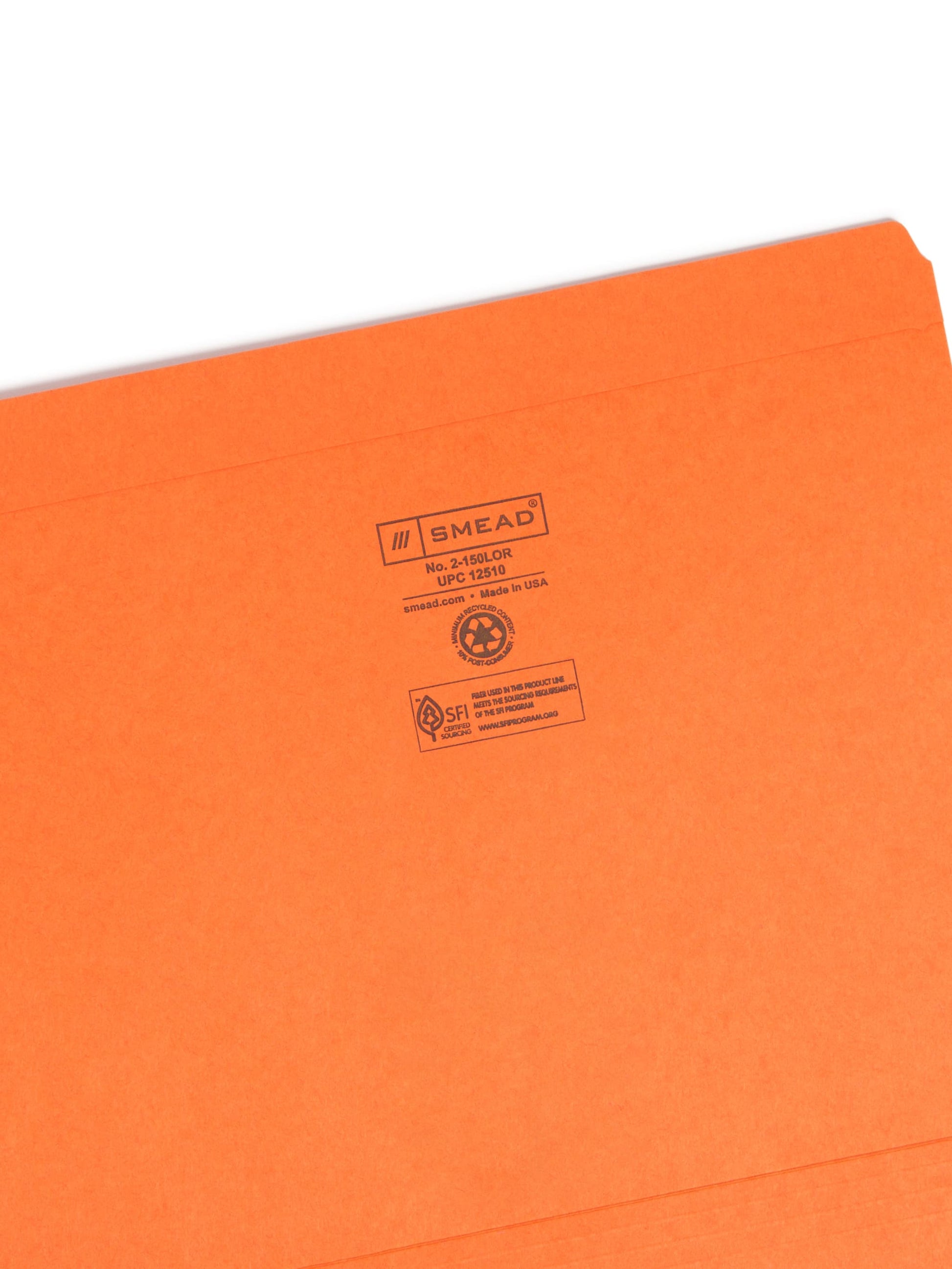 Reinforced Tab File Folders, Straight-Cut Tab, Orange Color, Letter Size, Set of 100, 086486125109