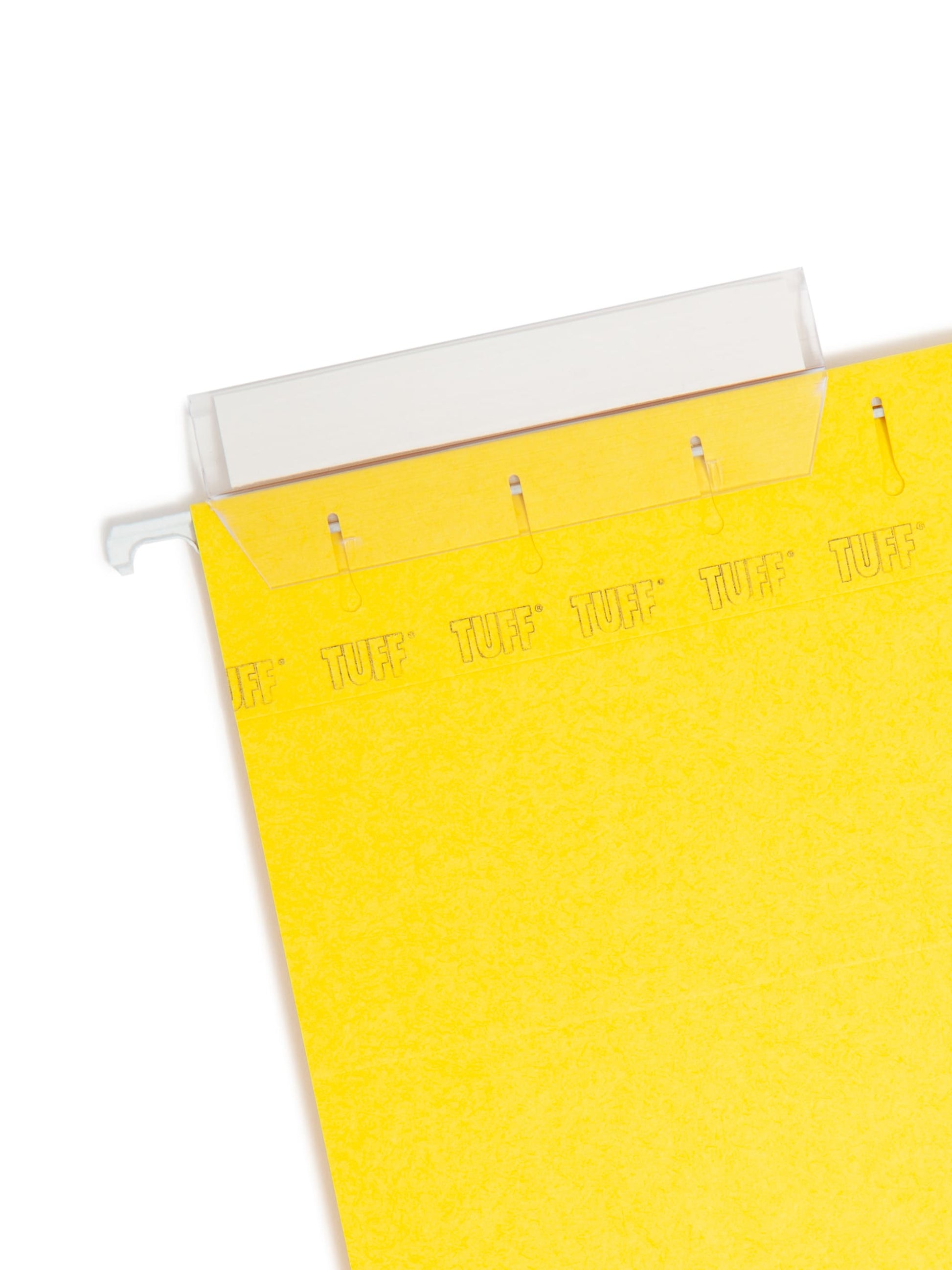 TUFF® Hanging File Folders with Easy Slide® Tabs, Yellow Color, Letter Size, Set of 1, 086486640442