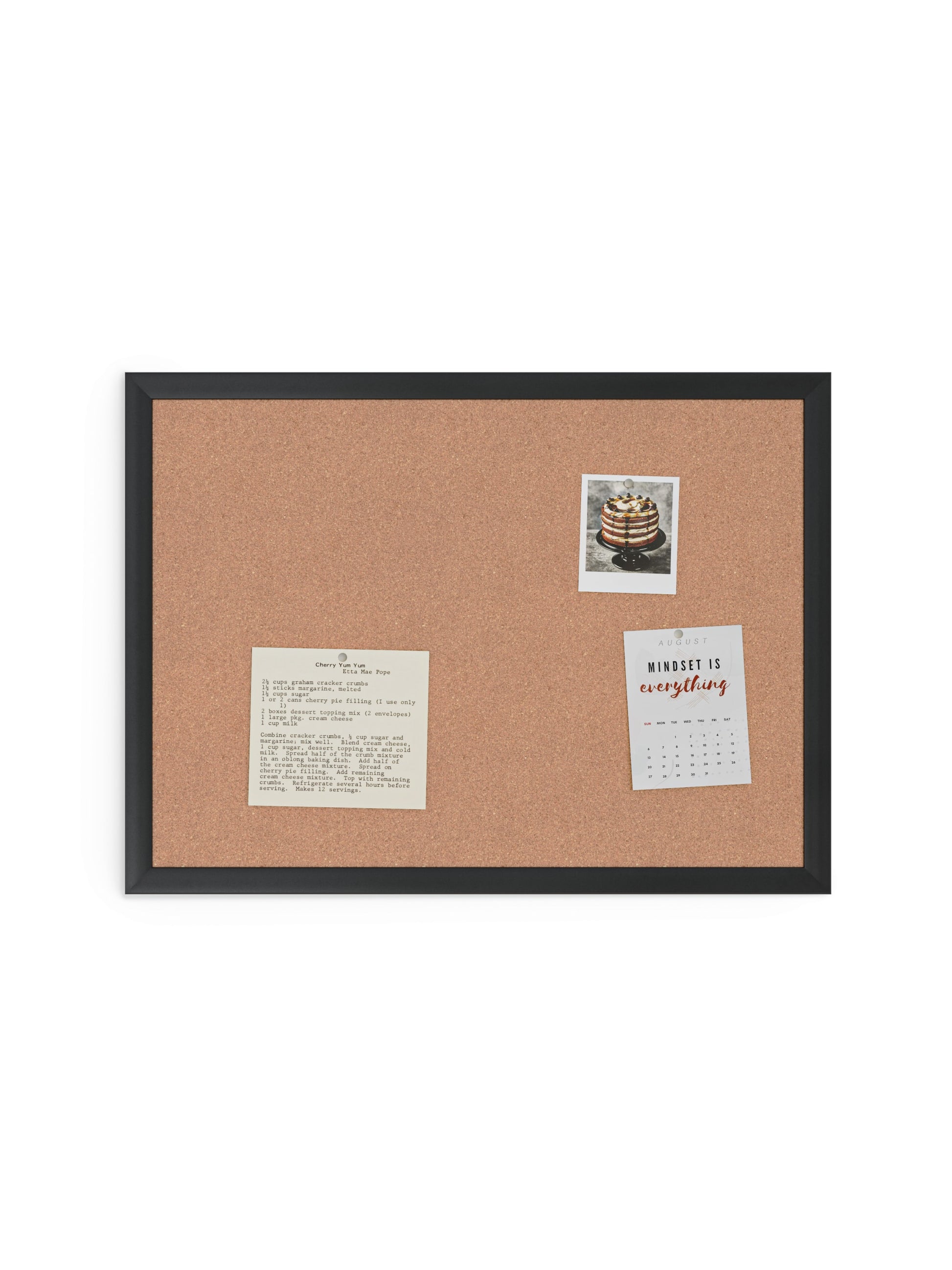 Metal Frame Cork Board, Black, Brown, 23" x 17", 2' or Smaller, Brown, 23" X 17" Size, Set of 1, 817894028795