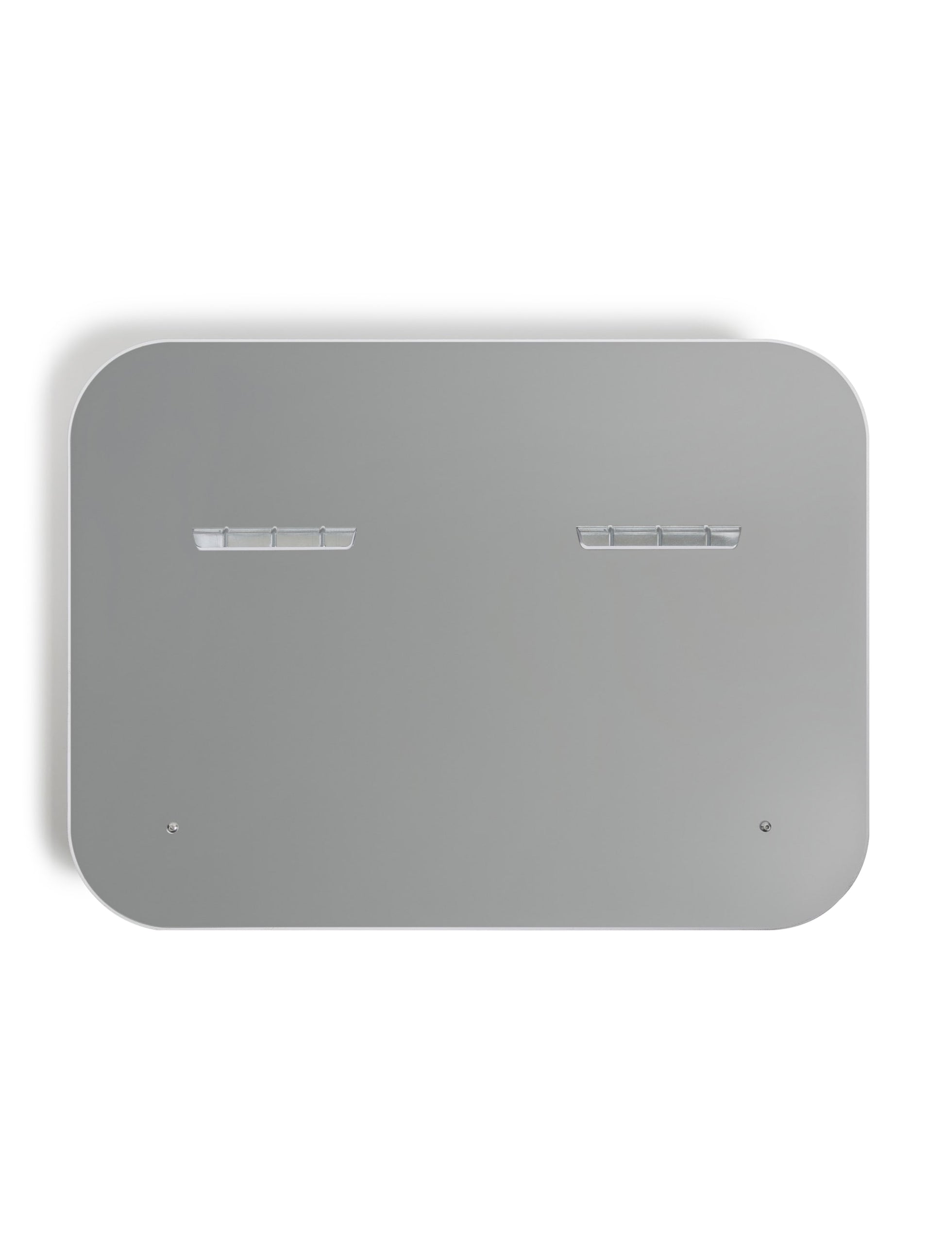 Rounded Edge Glass Board with Floating Tray, White, 23" x 17", 2' or Smaller, White, 23" X 17" Size, Set of 1, 843463147598