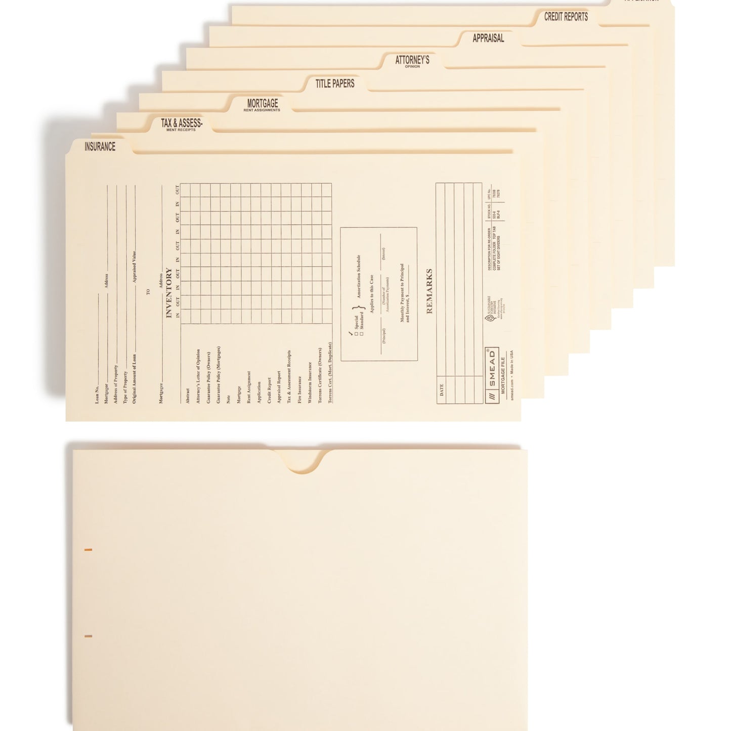 Pressboard Mortgage File Folder Dividers, Manila Color, Legal Size, Set of 8, 30086486782785