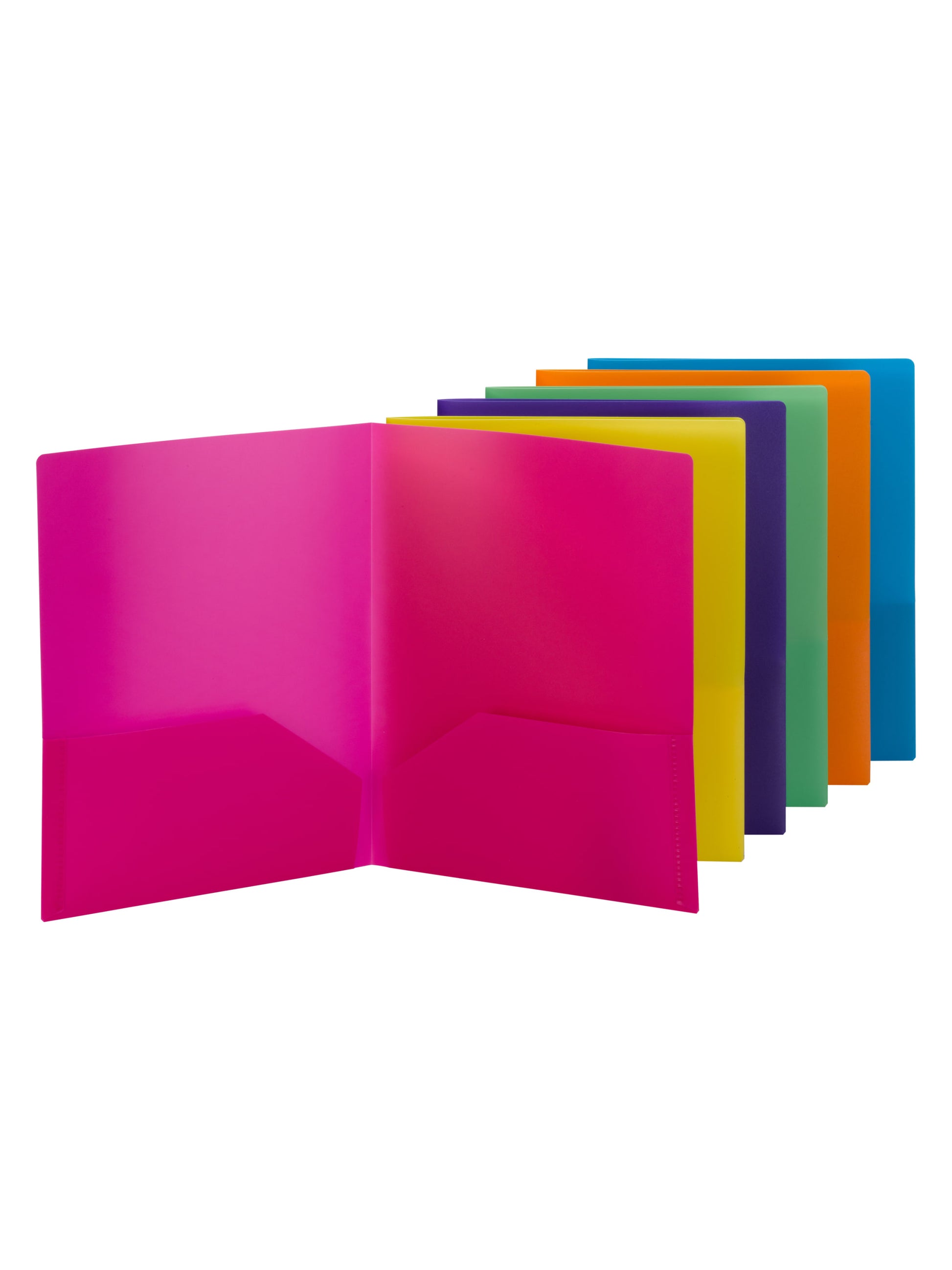 Poly Two-Pocket Folders, Assorted Colors Color, Letter Size, Set of 1, 086486877619