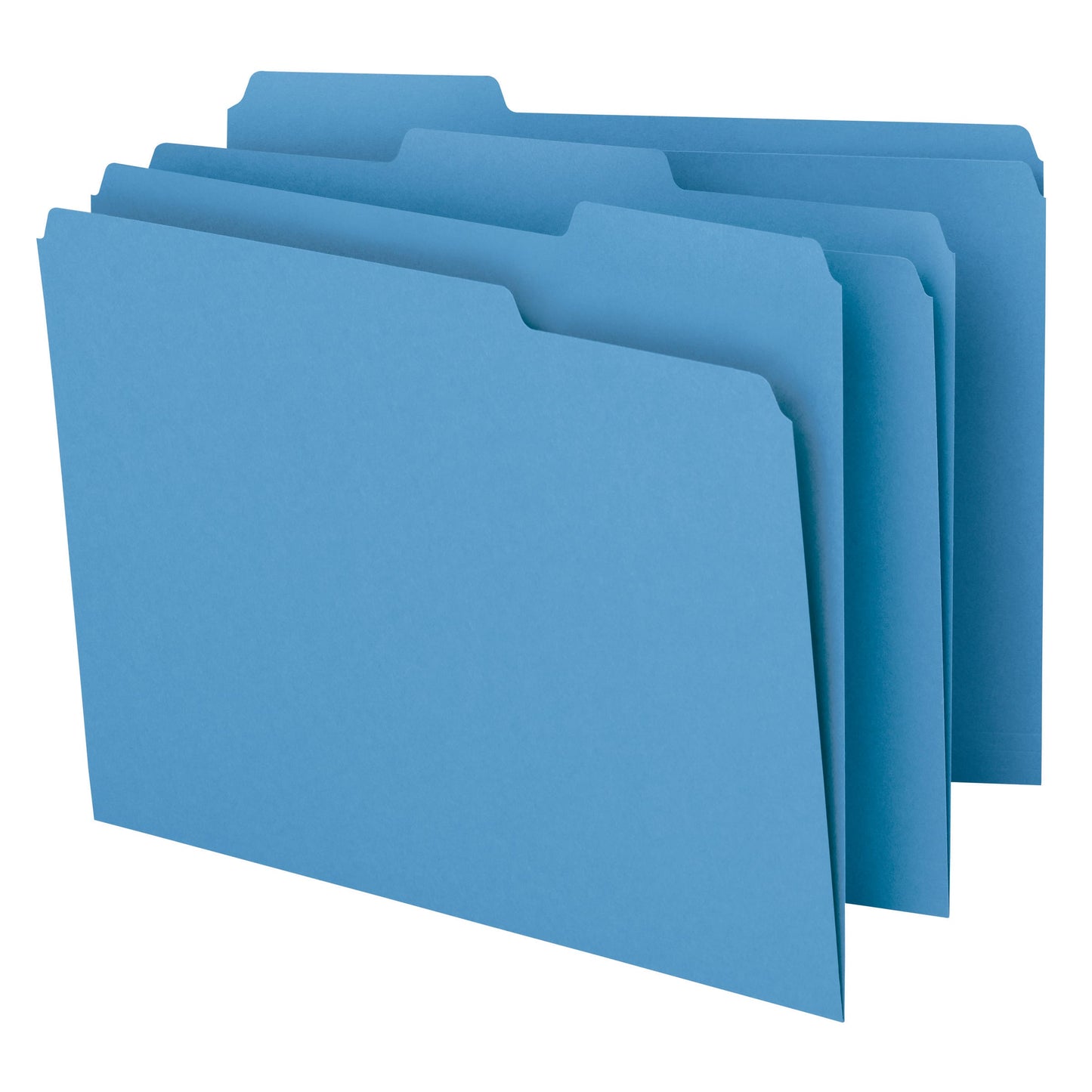 Standard File Folders, 1/3-Cut Tab, Blue Color, Letter Size, Set of 100, 086486120432