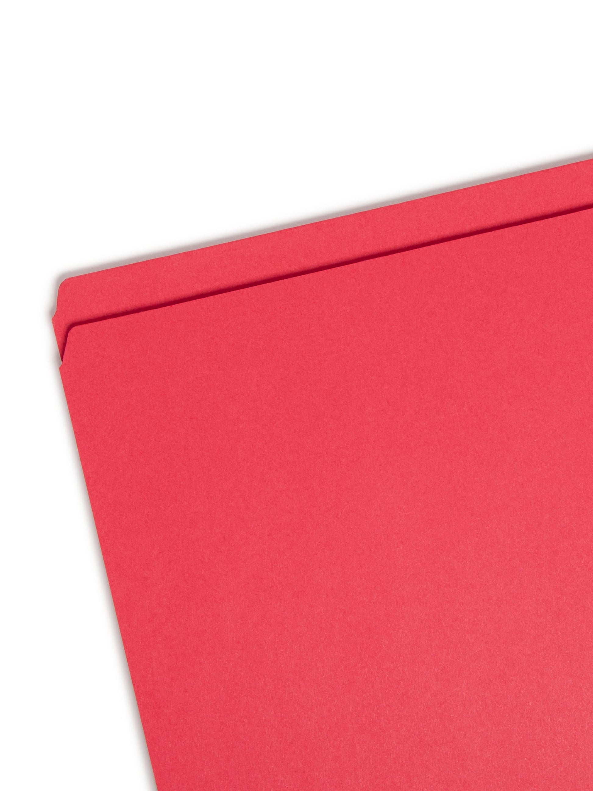 Reinforced Tab File Folders, Straight-Cut Tab, Red Color, Legal Size, Set of 100, 086486177108