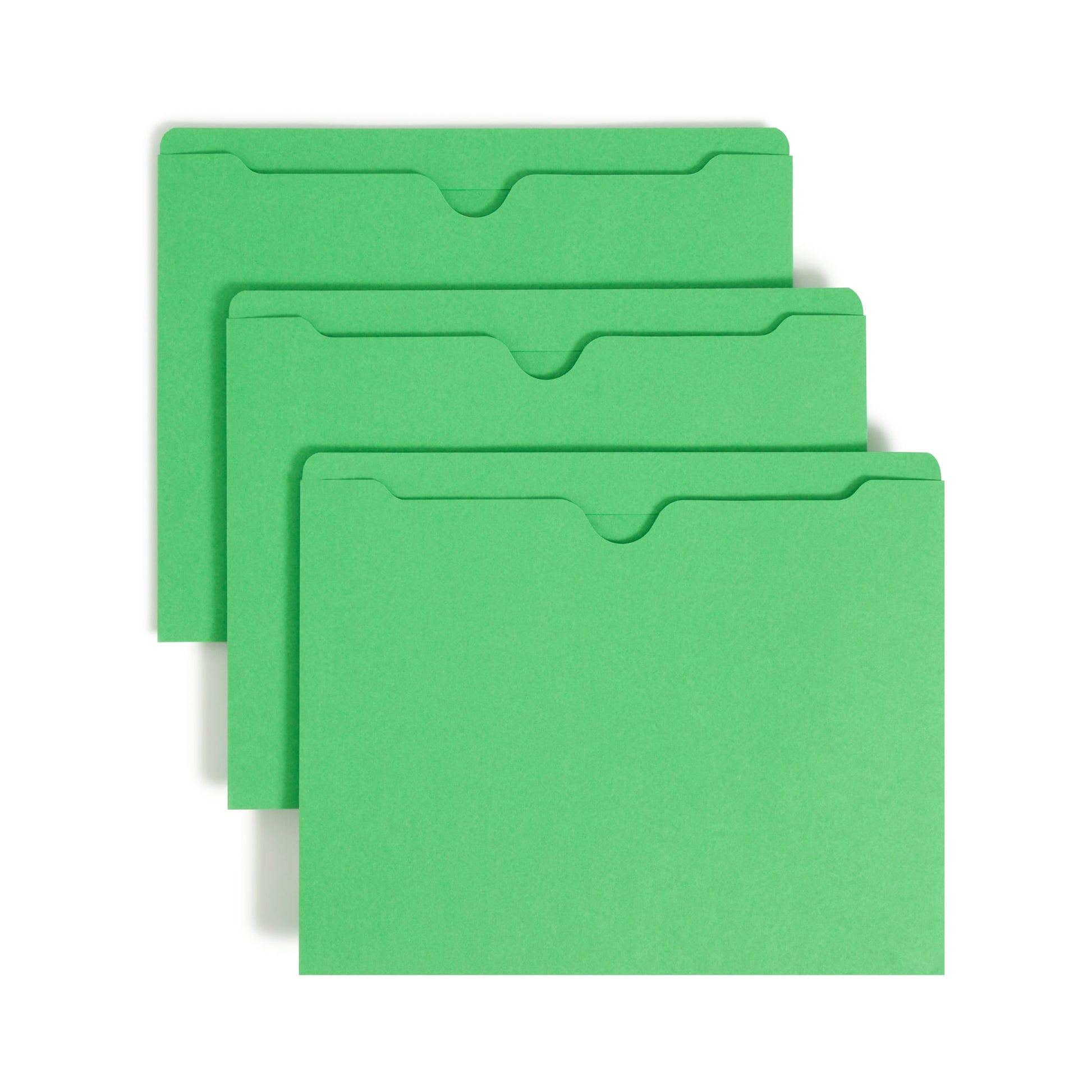 Colored File Jackets, Reinforced Straight-Cut Tab, No Expansion, Green Color, Letter Size, Set of 100, 30086486755031