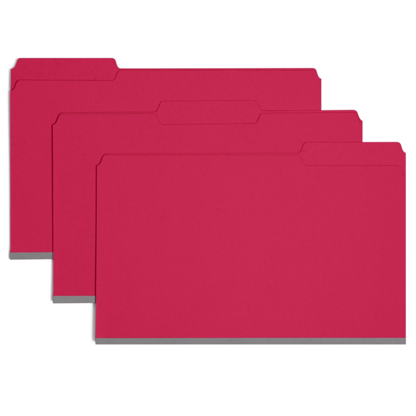 Pressboard File Folder, 1 inch Expansion, 1/3-Cut Tab, Bright Red Color, Legal Size, Set of 25, 086486225380