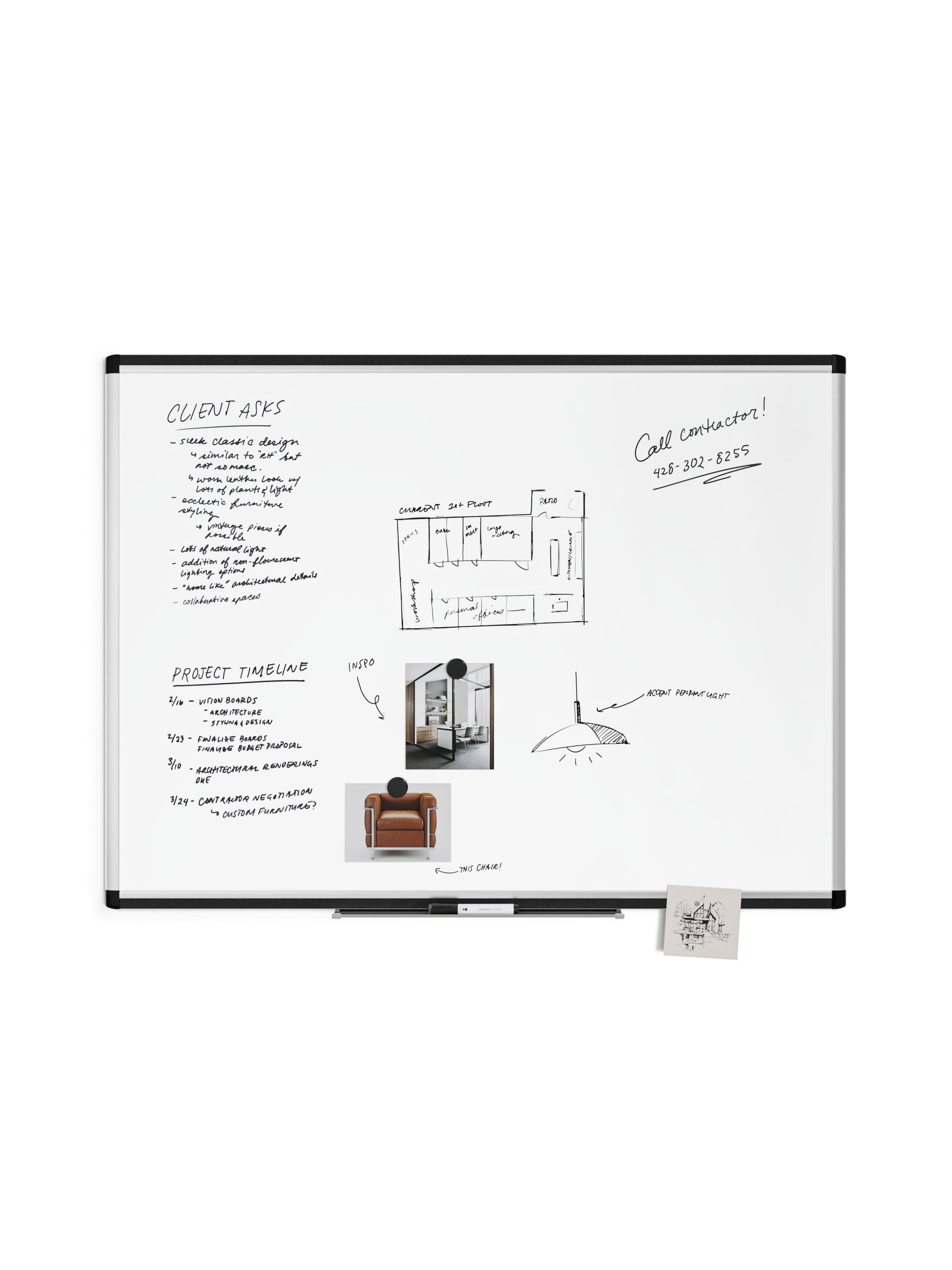 Aluminum PinIt Frame Dry Erase Board, Pinit Frame, Silver, White, 47" x 35", 4 x 3, White, 47" X 35" Size, Set of 1, 817894028078