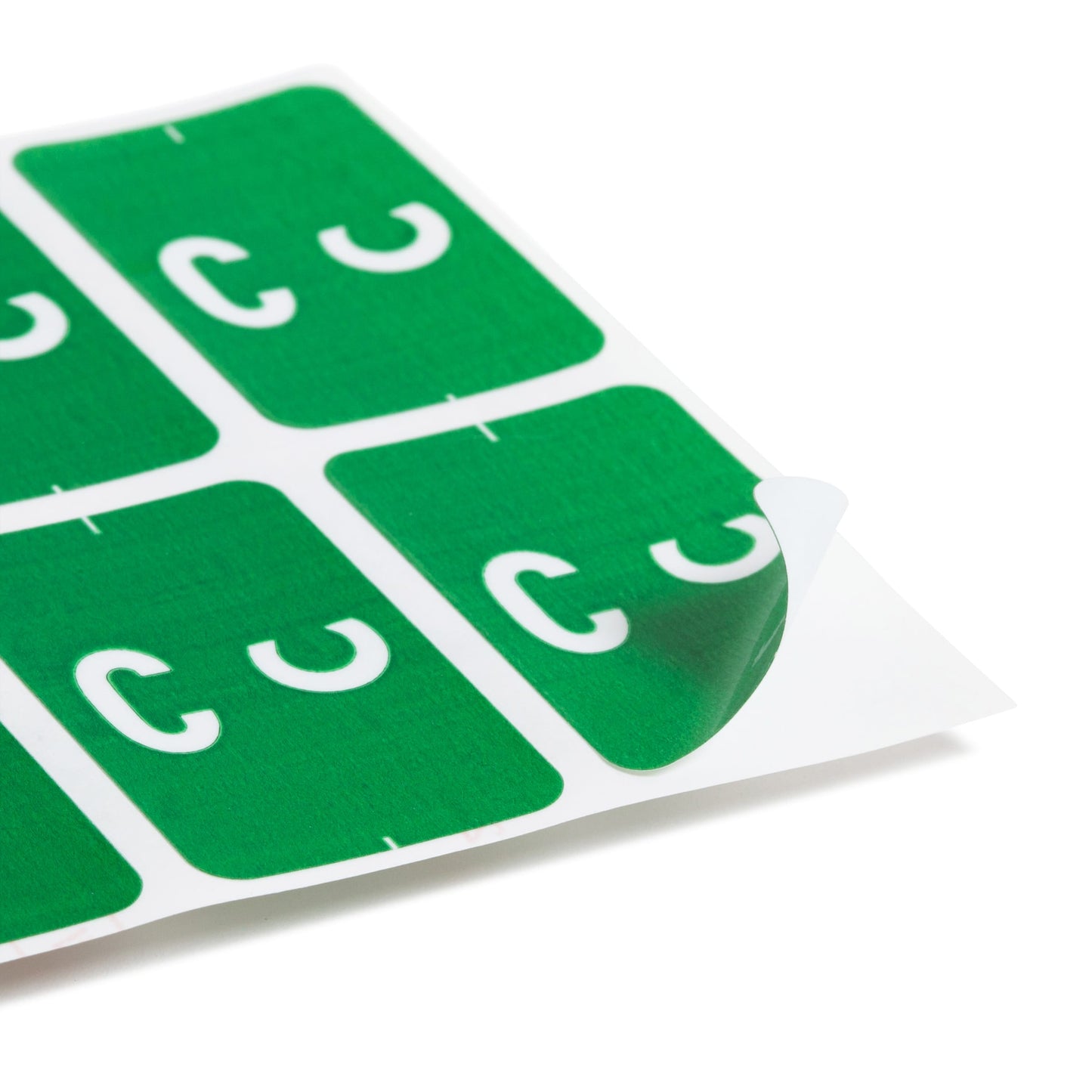 AlphaZ® ACCS Color Coded Alphabetic Labels - Sheets, Dark Green Color, 1" X 1-5/8" Size, Set of 100, 086486671736