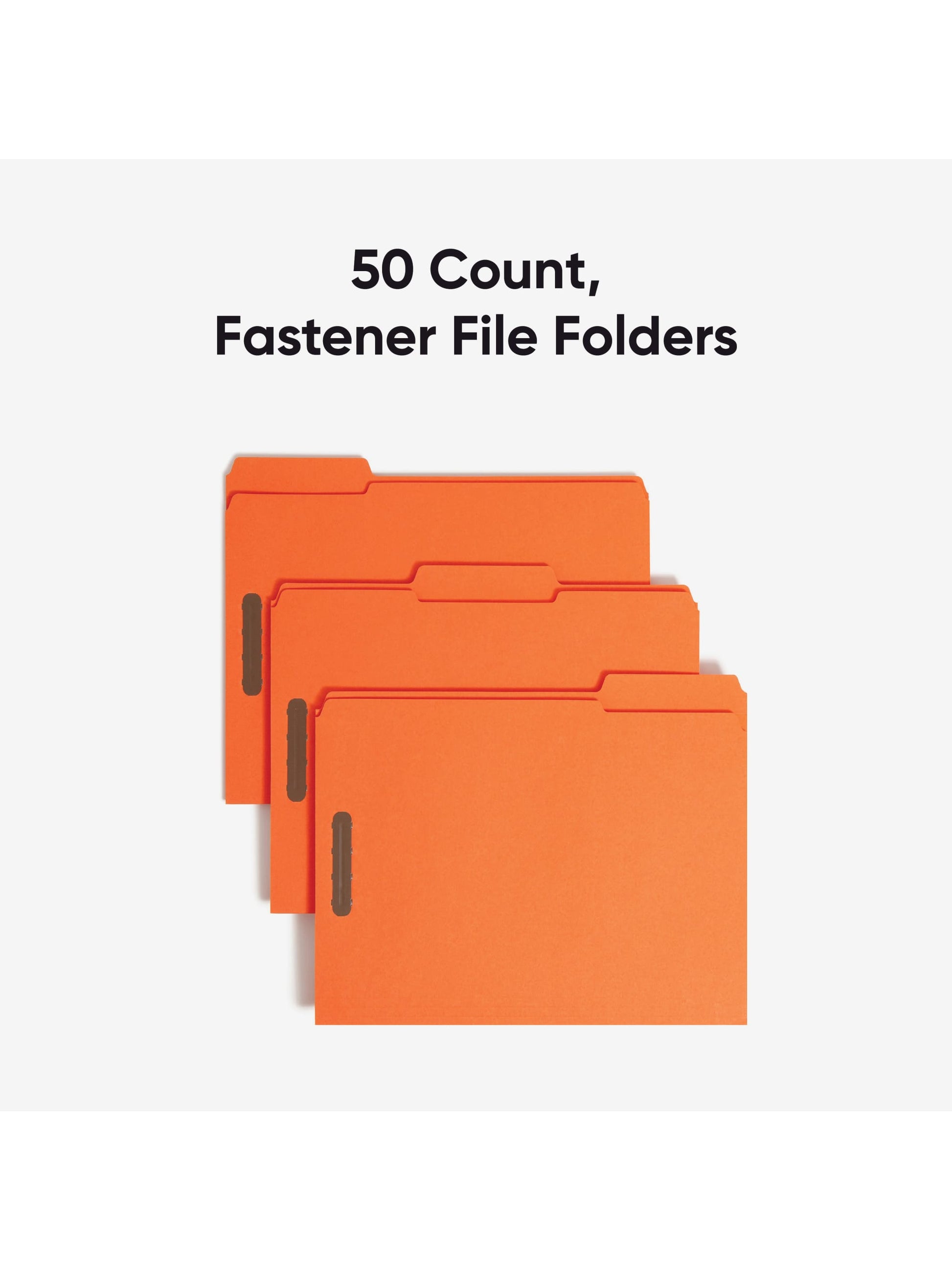 Reinforced Tab Fastener File Folders, 1/3-Cut Tab, 2 FastenersReinforced Tab Fastener File Folders, 1/3 Cut, Orange, Letter, Orange, Letter Size, Set of 50, 086486125406