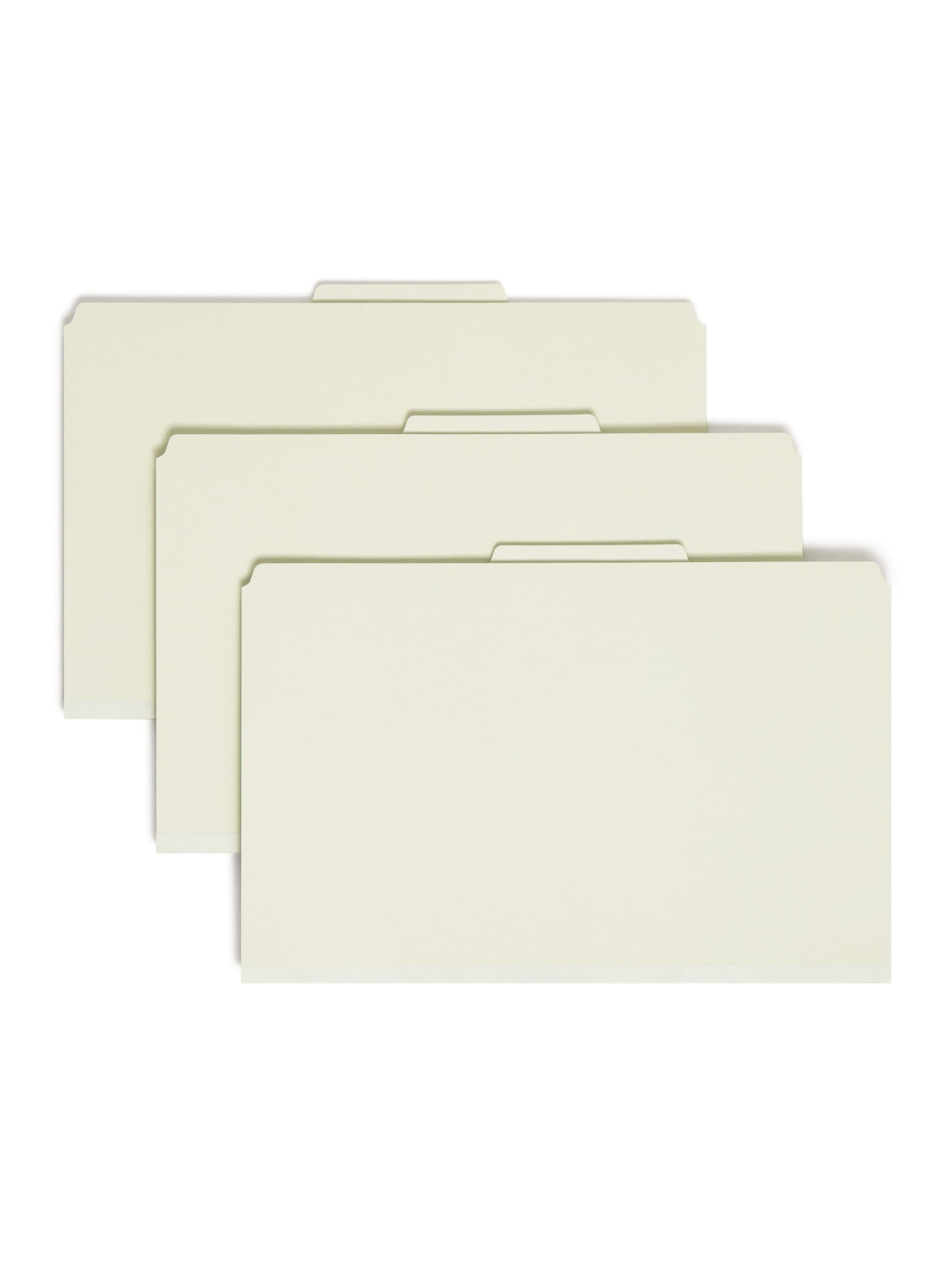SafeSHIELD® Pressboard Classification File Folders, 3 Dividers, 3 inch Expansion, 2/5-Cut Tab, Gray/Green Color, Legal Size, Set of 0, 30086486190917