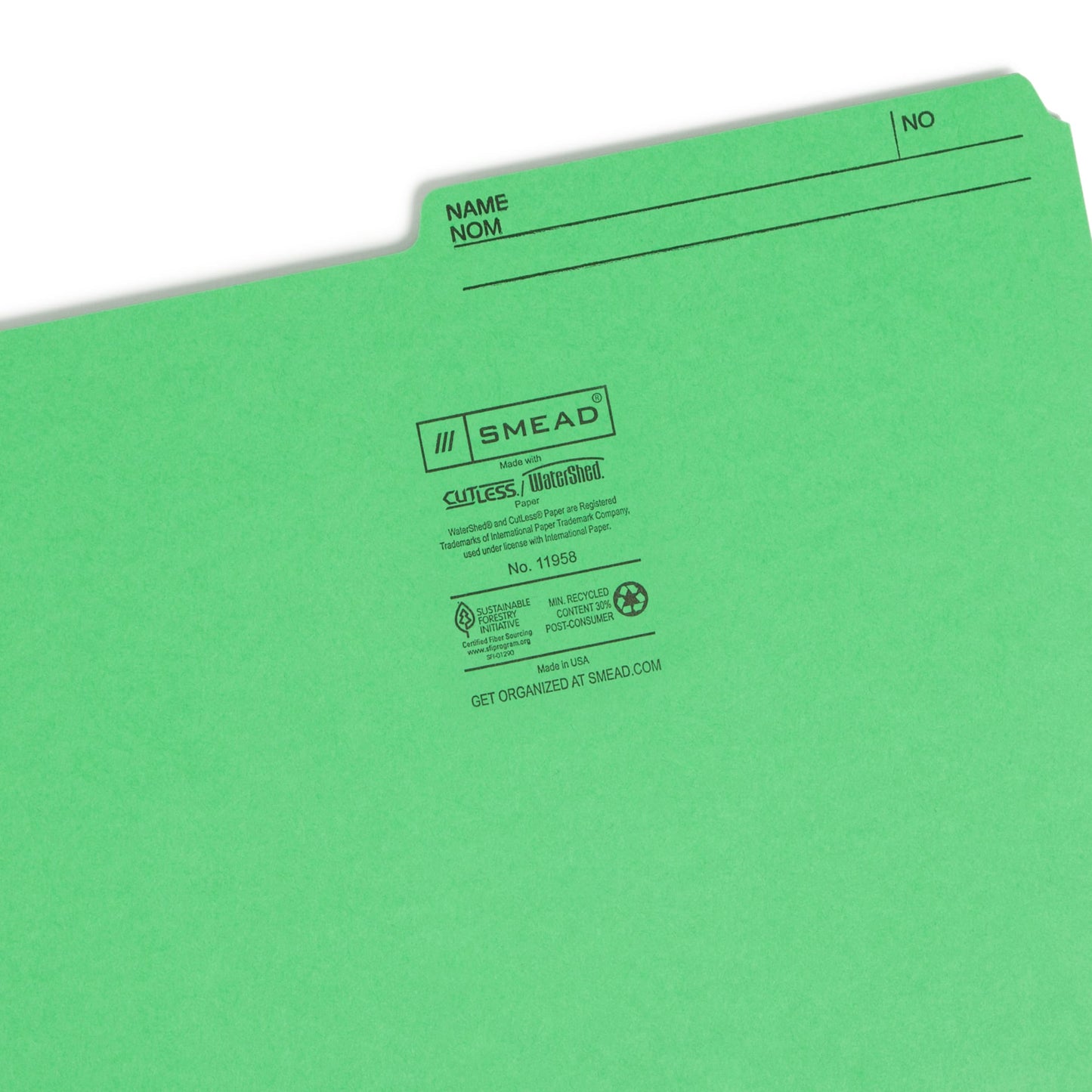 WaterShed®/CutLess® Reversible Printed Tab File Folders, Assorted Colors Color, Letter Size, Set of 100, 086486119580