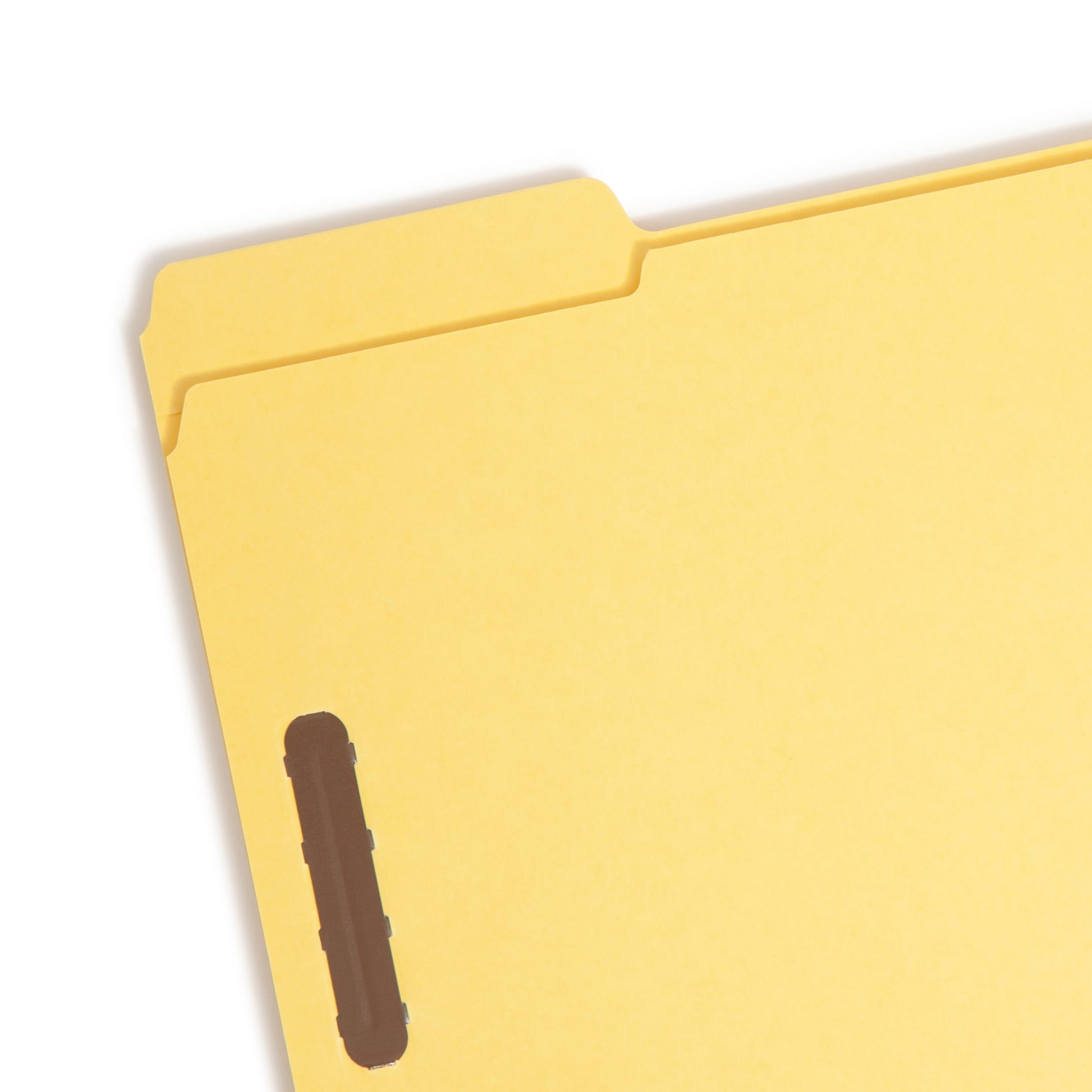 100% Recycled Reinforced Tab Fastener File Folders, Yellow Color, Letter Size, Set of 50, 086486129411