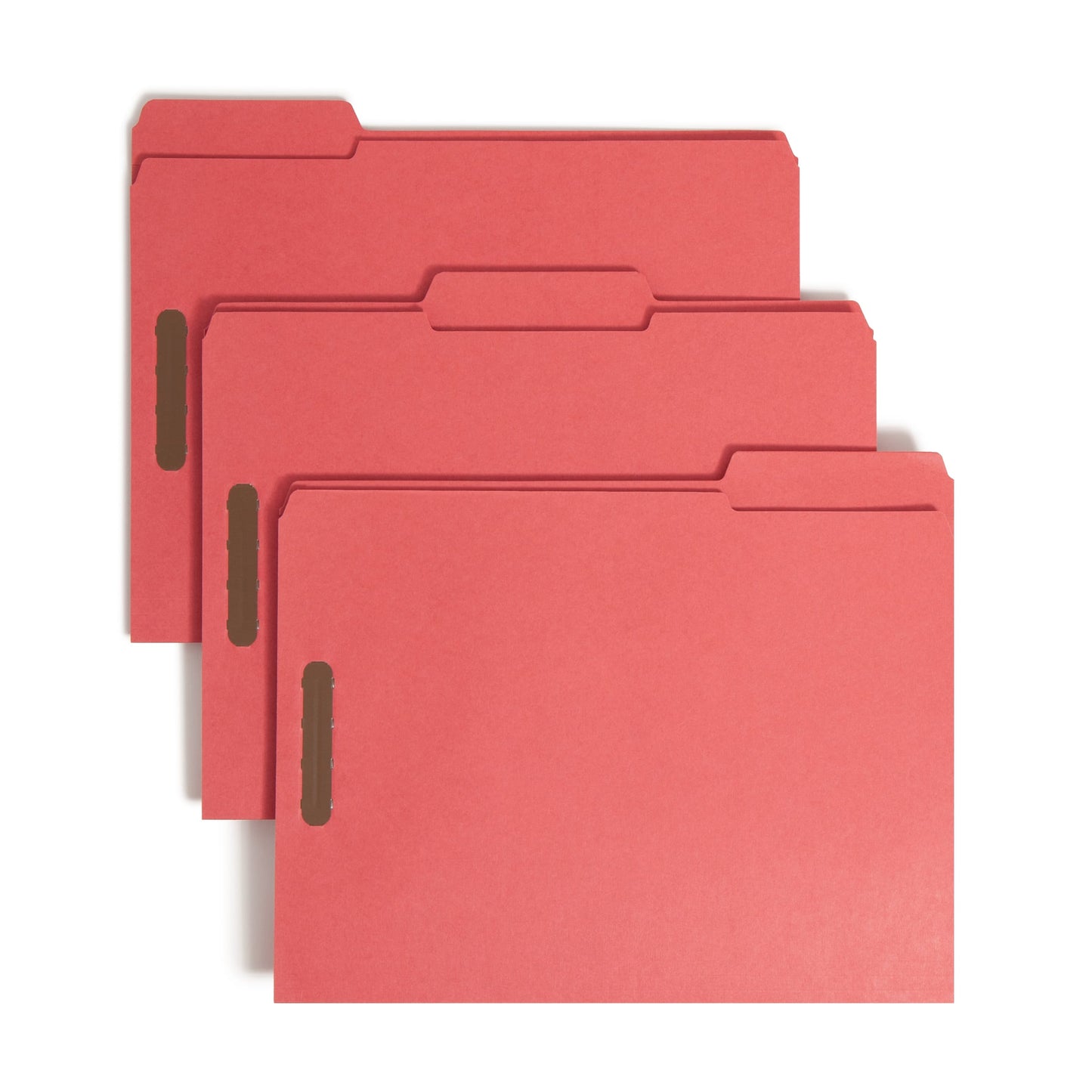 100% Recycled Reinforced Tab Fastener File Folders, Red Color, Letter Size, Set of 50, 086486127417